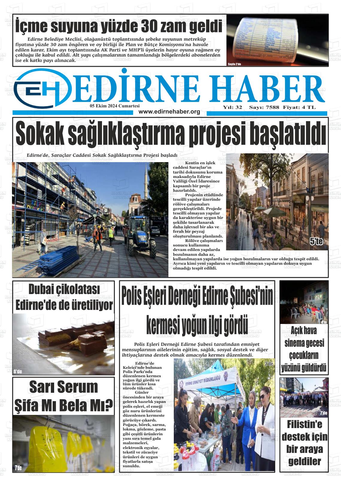 05 Ekim 2024 edirne haber Gazete Manşeti