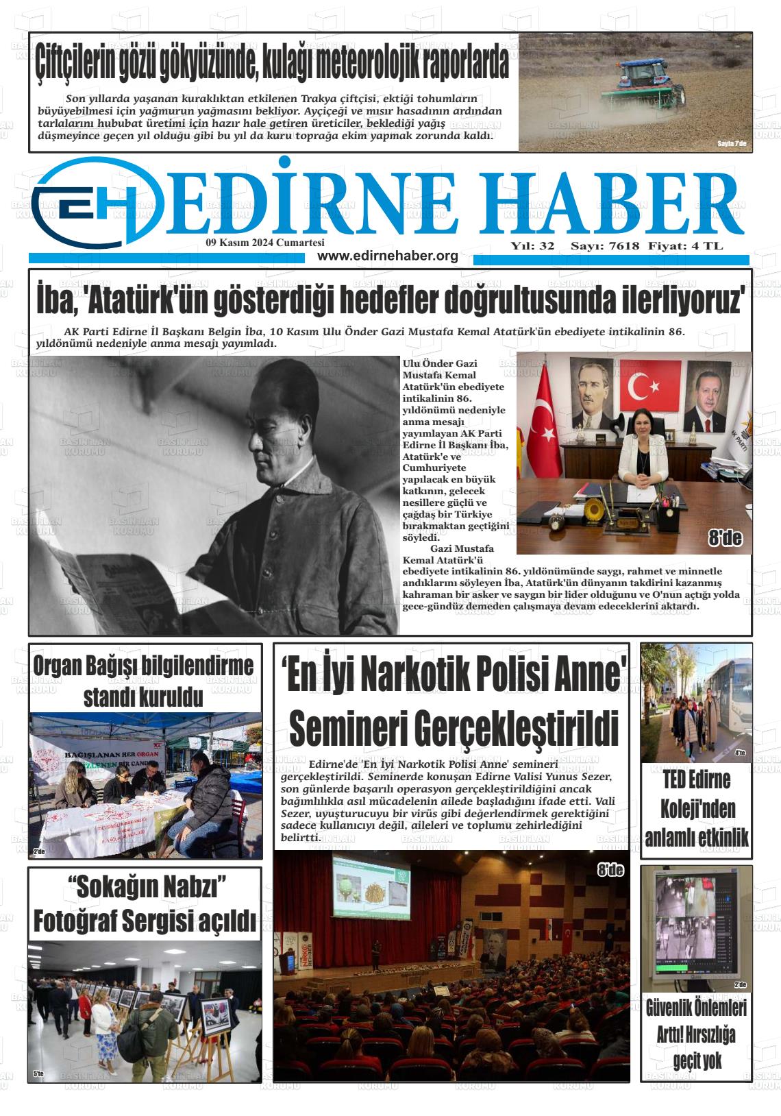 09 Kasım 2024 edirne haber Gazete Manşeti