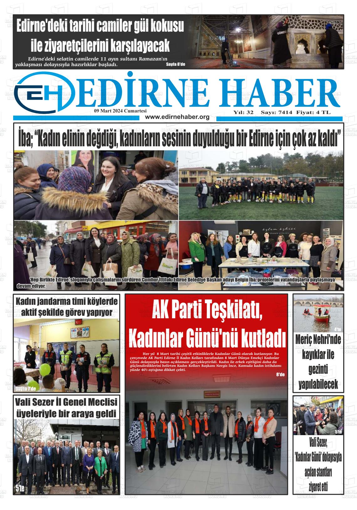 09 Mart 2024 edirne haber Gazete Manşeti