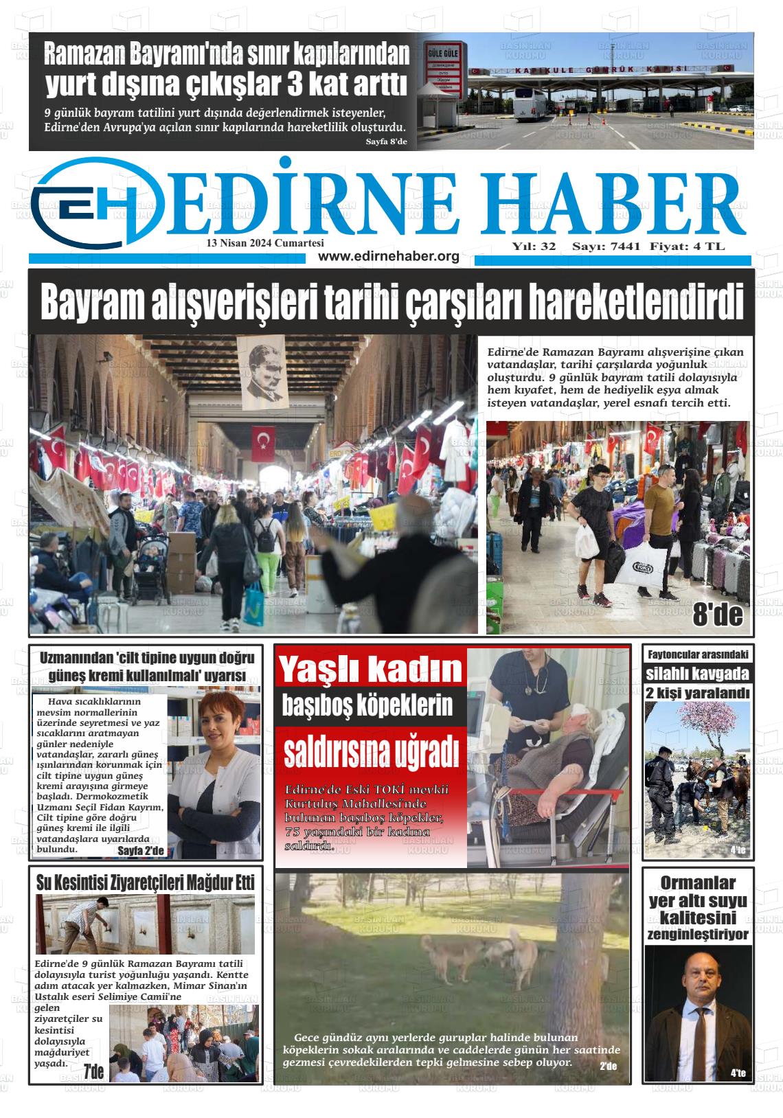 13 Nisan 2024 edirne haber Gazete Manşeti