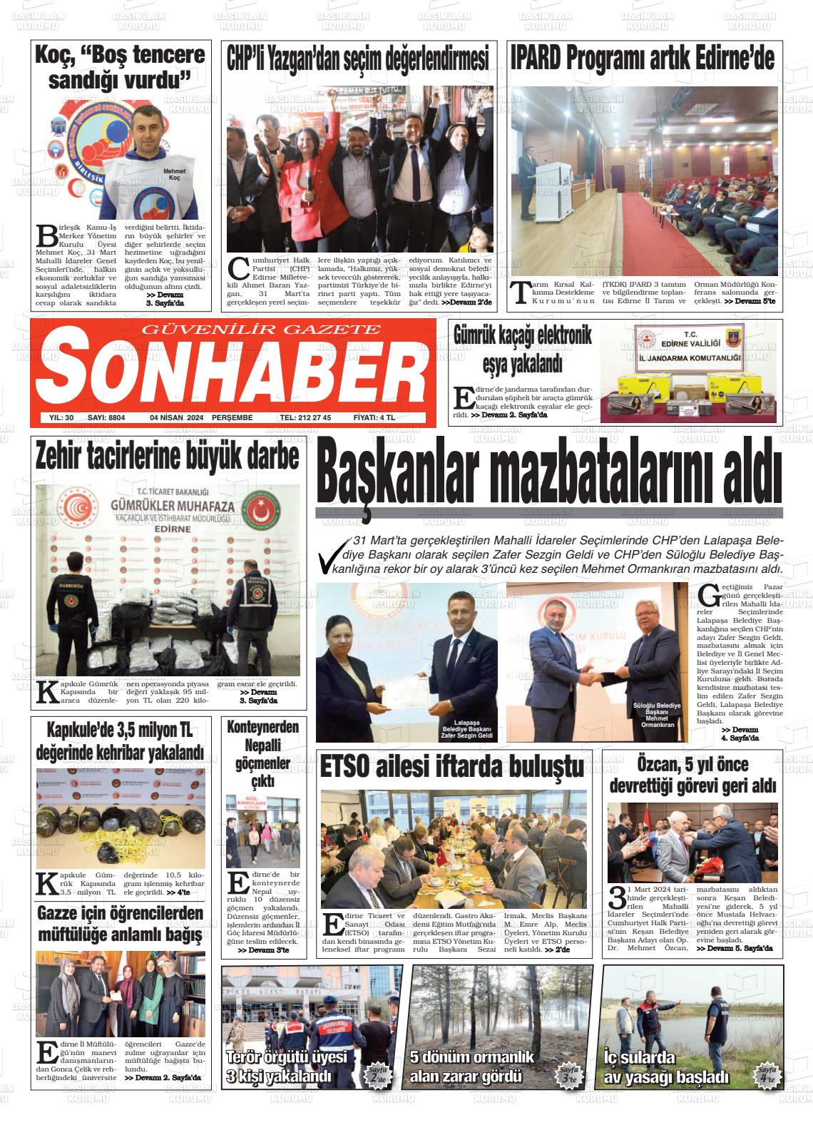 04 Nisan 2024 Son Haber  - Edirne Son Haber Gazete Manşeti