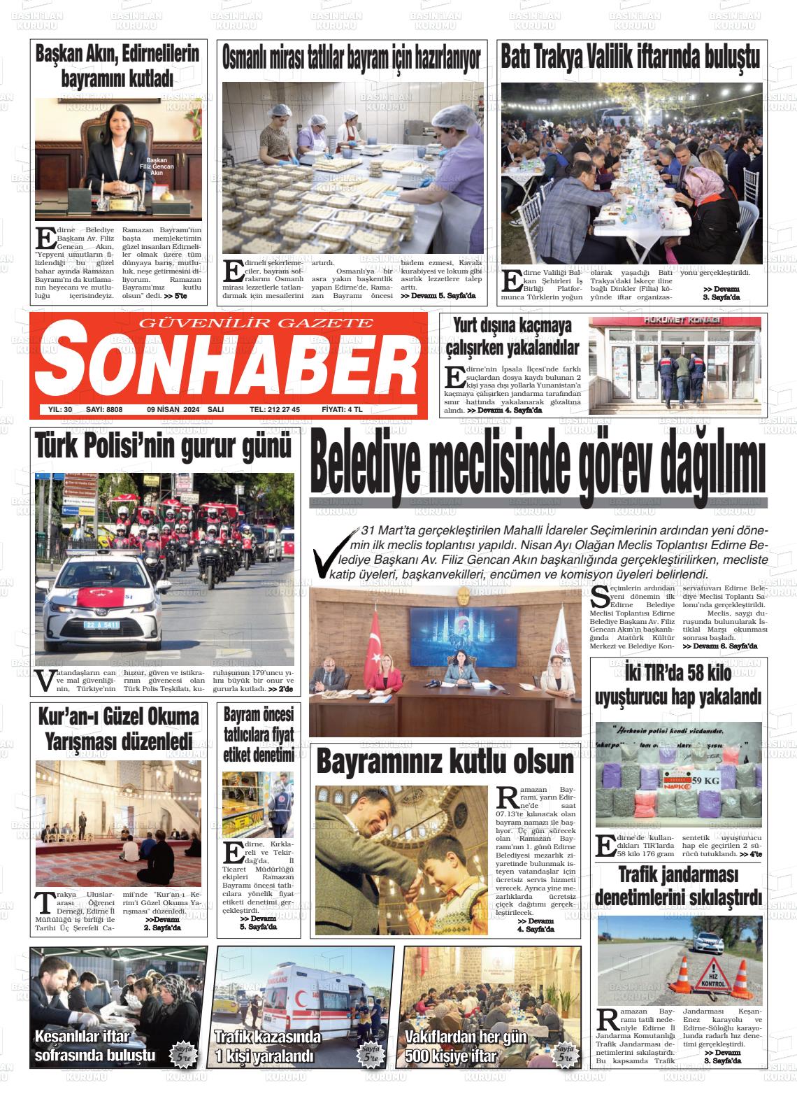 09 Nisan 2024 Son Haber  - Edirne Son Haber Gazete Manşeti