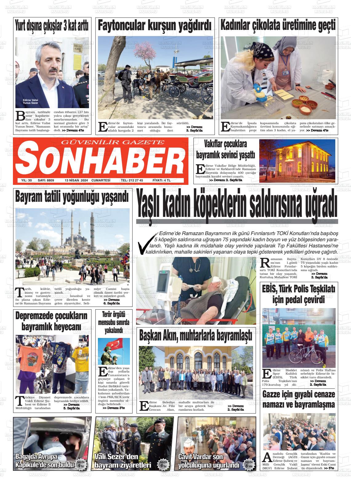 13 Nisan 2024 Son Haber  - Edirne Son Haber Gazete Manşeti