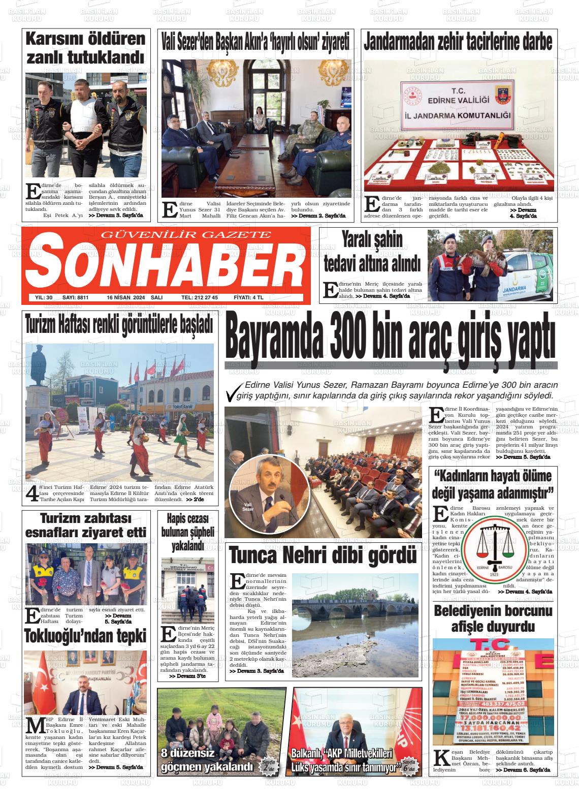 16 Nisan 2024 Son Haber  - Edirne Son Haber Gazete Manşeti