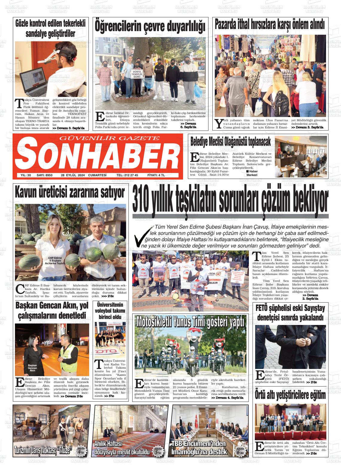 28 Eylül 2024 Son Haber  - Edirne Son Haber Gazete Manşeti