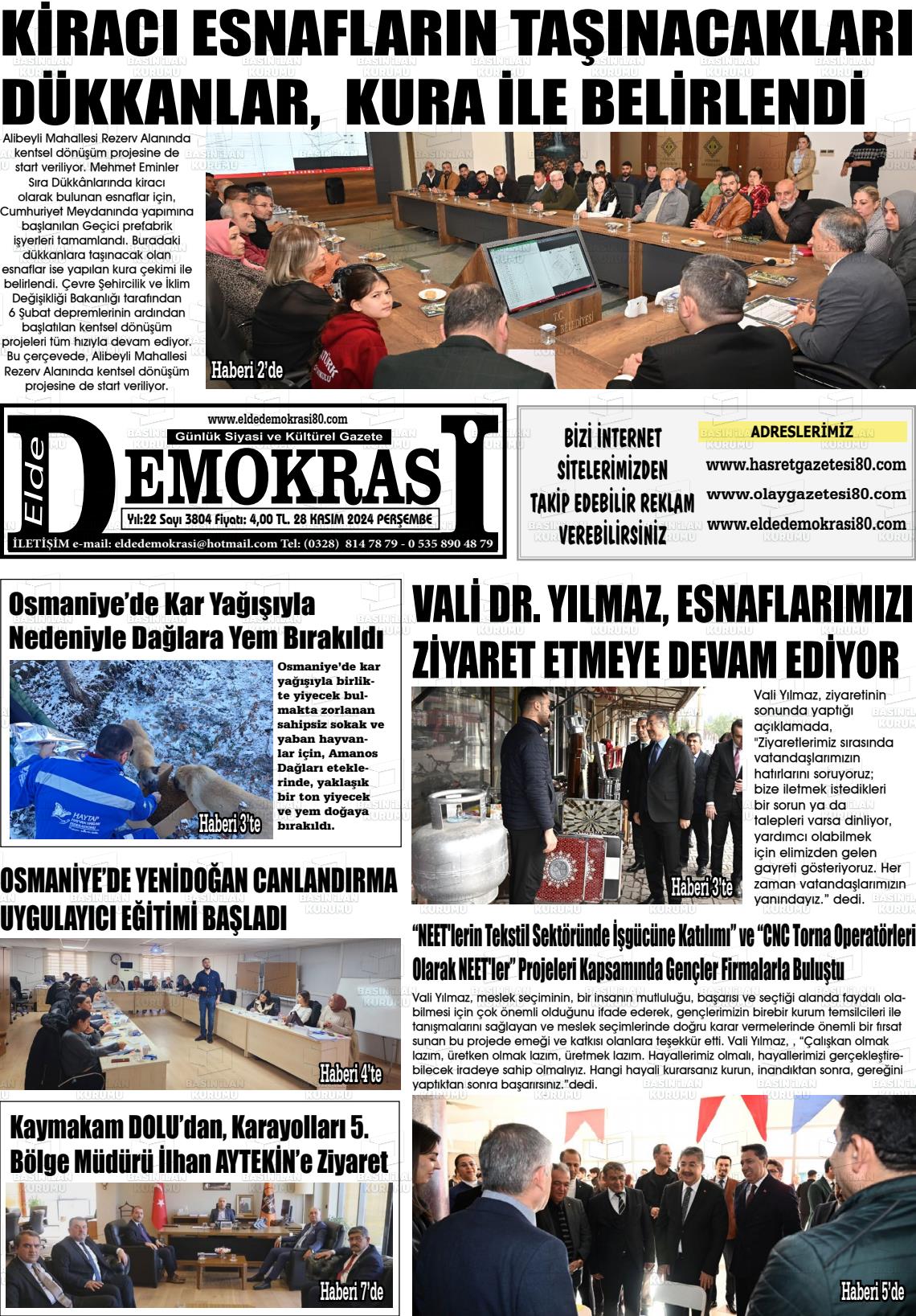 02 Aralık 2024 Elde Demokrasi Gazete Manşeti