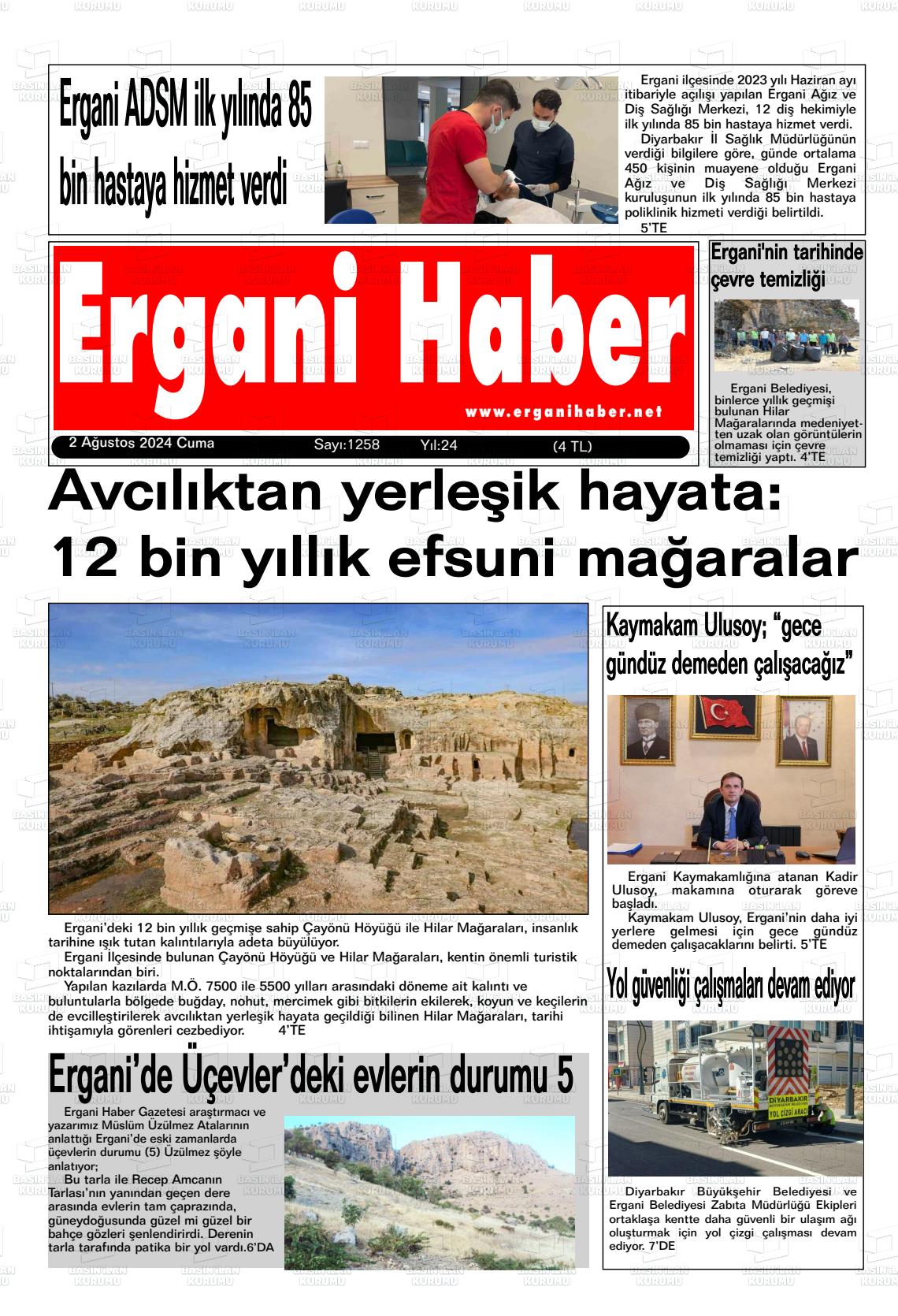 02 Ağustos 2024 Ergani Haber Gazete Manşeti