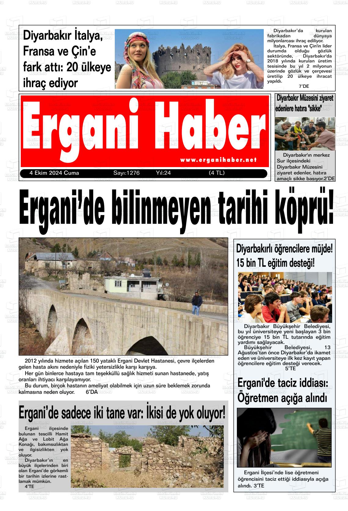 04 Ekim 2024 Ergani Haber Gazete Manşeti