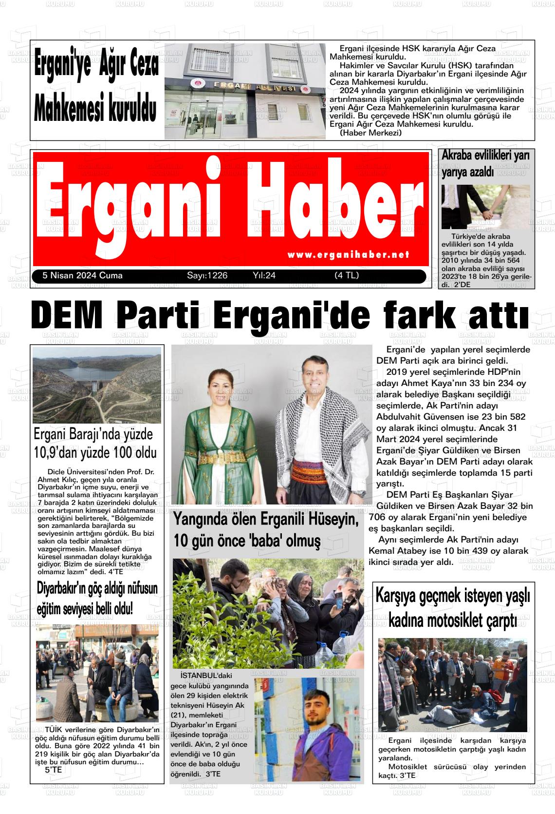 05 Nisan 2024 Ergani Haber Gazete Manşeti