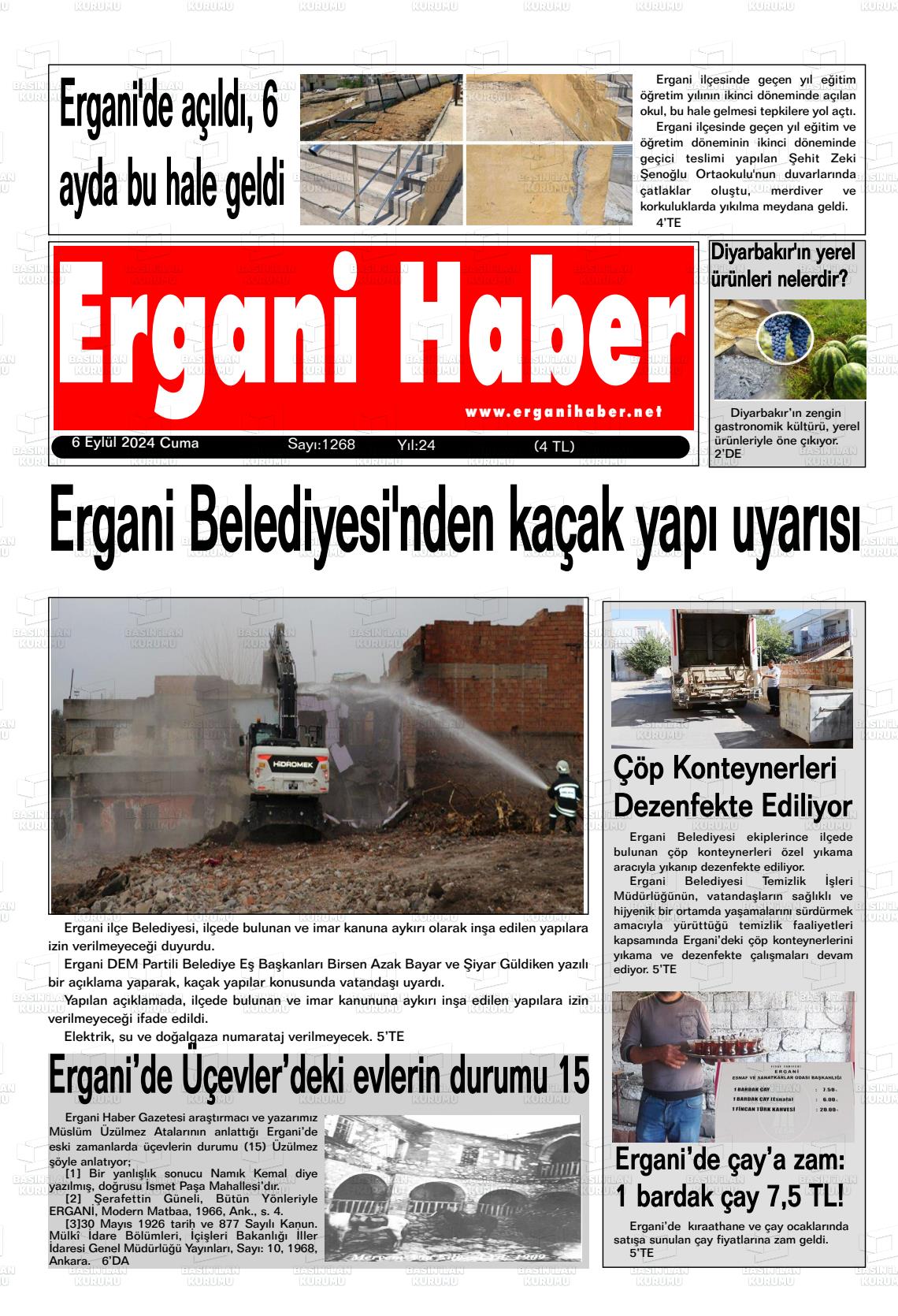 06 Eylül 2024 Ergani Haber Gazete Manşeti