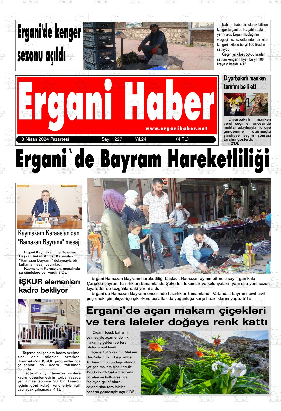 08 Nisan 2024 Ergani Haber Gazete Manşeti