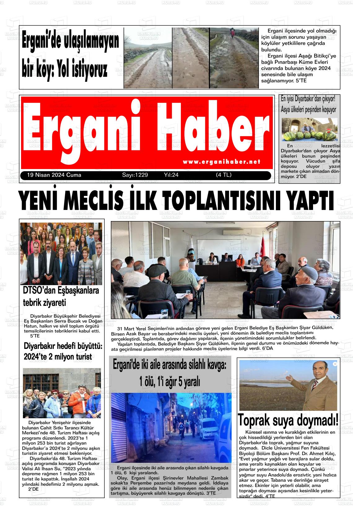 19 Nisan 2024 Ergani Haber Gazete Manşeti