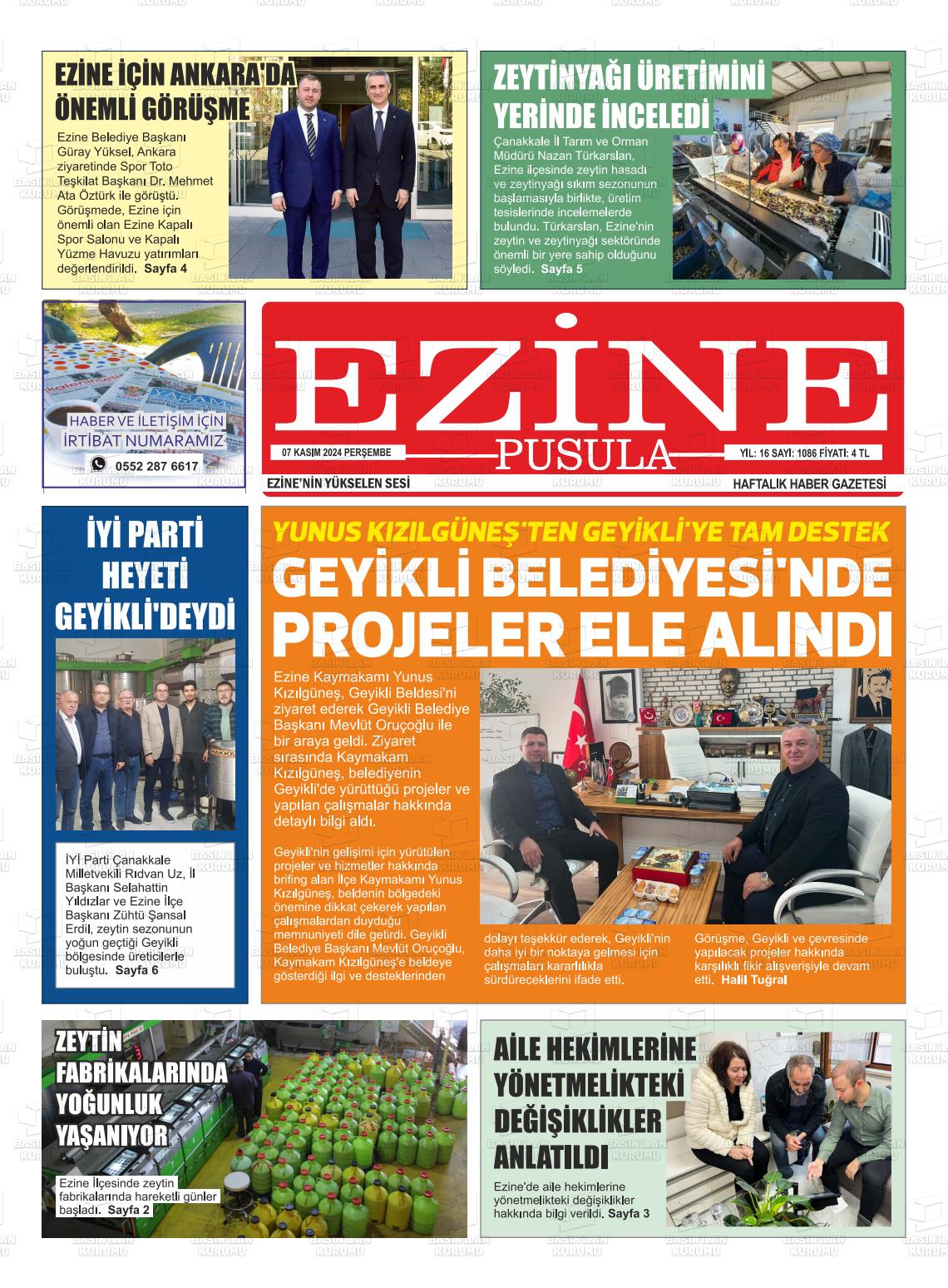 07 Kasım 2024 Ezine Pusula Gazete Manşeti