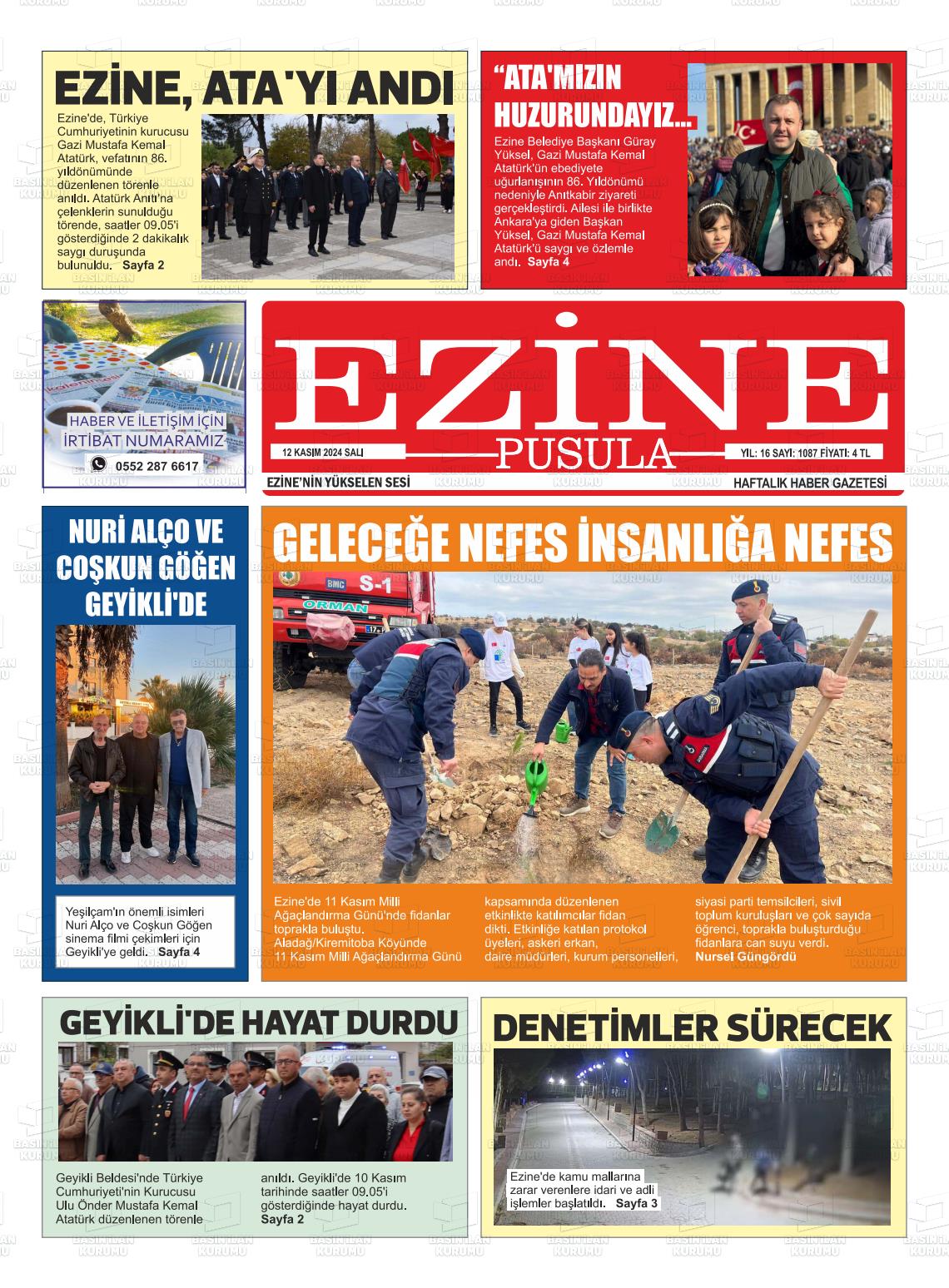 12 Kasım 2024 Ezine Pusula Gazete Manşeti