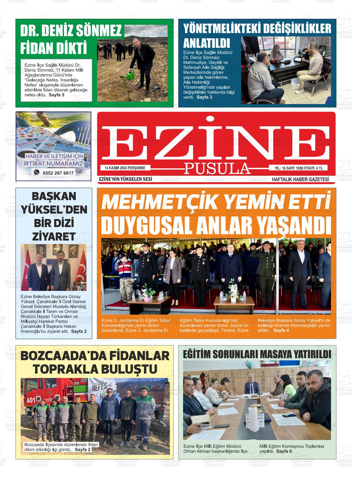 14 Kasım 2024 Ezine Pusula Gazete Manşeti