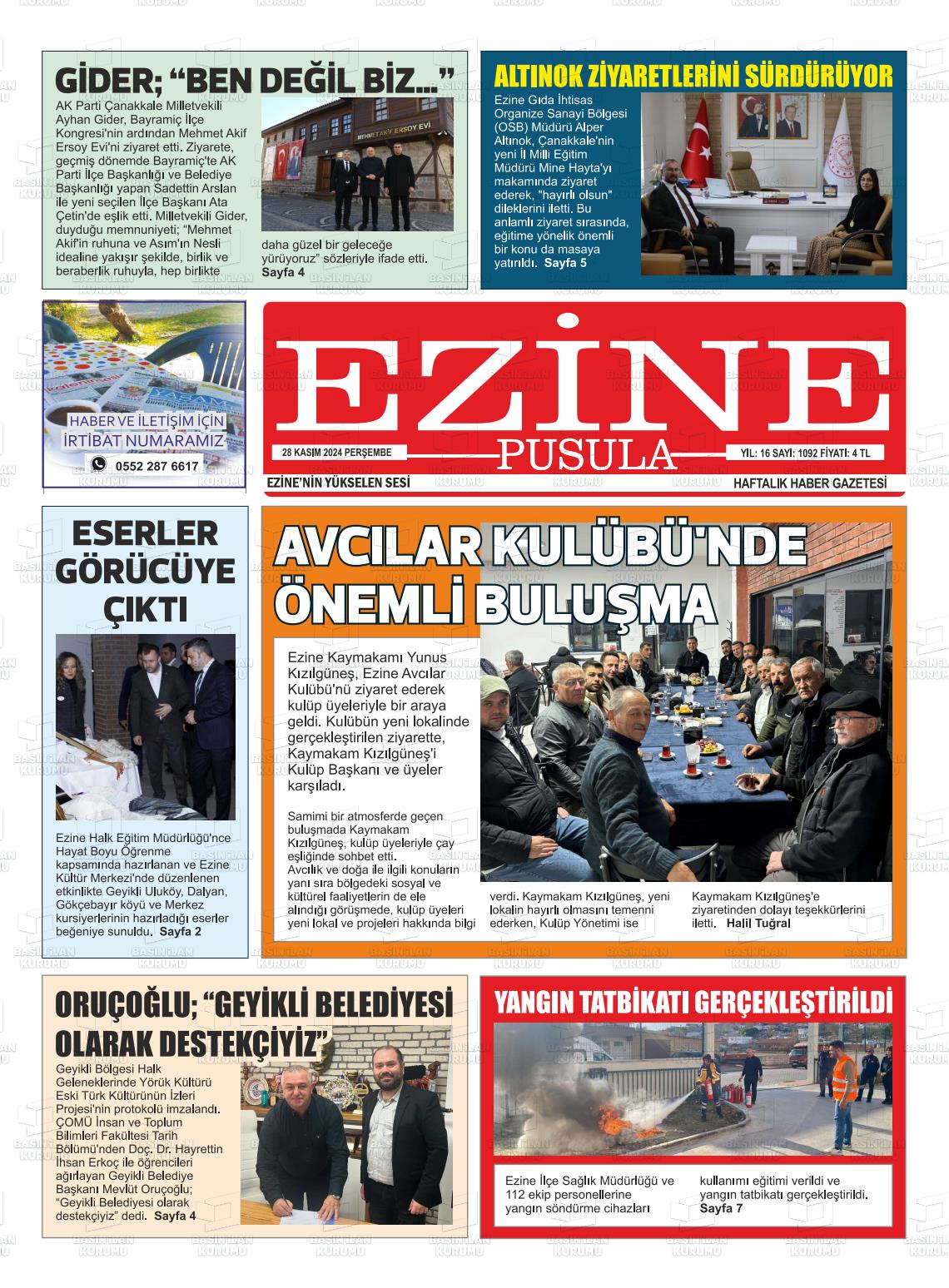 21 Aralık 2024 Ezine Pusula Gazete Manşeti