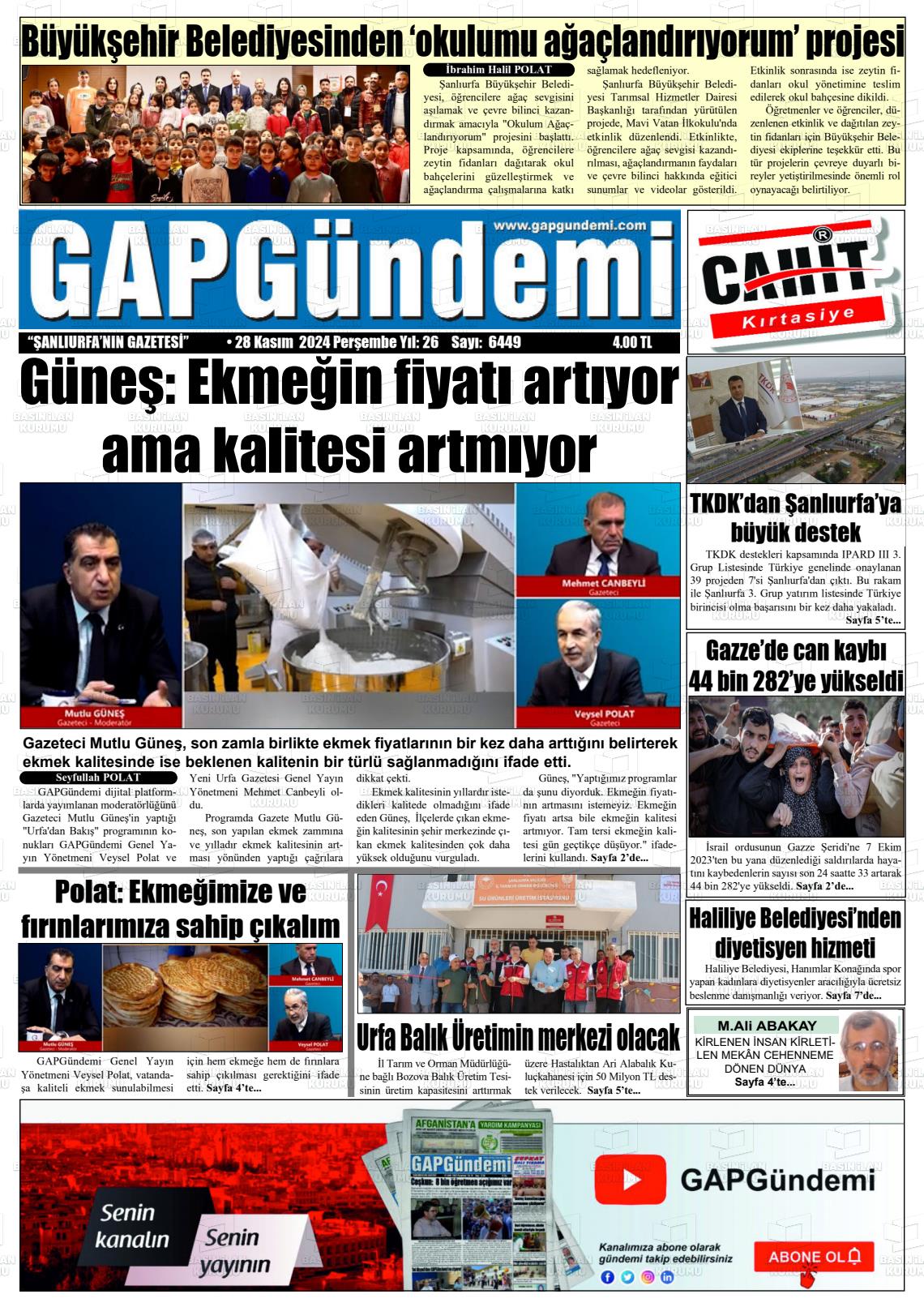 08 Aralık 2024 Gap Gündemi Gazete Manşeti