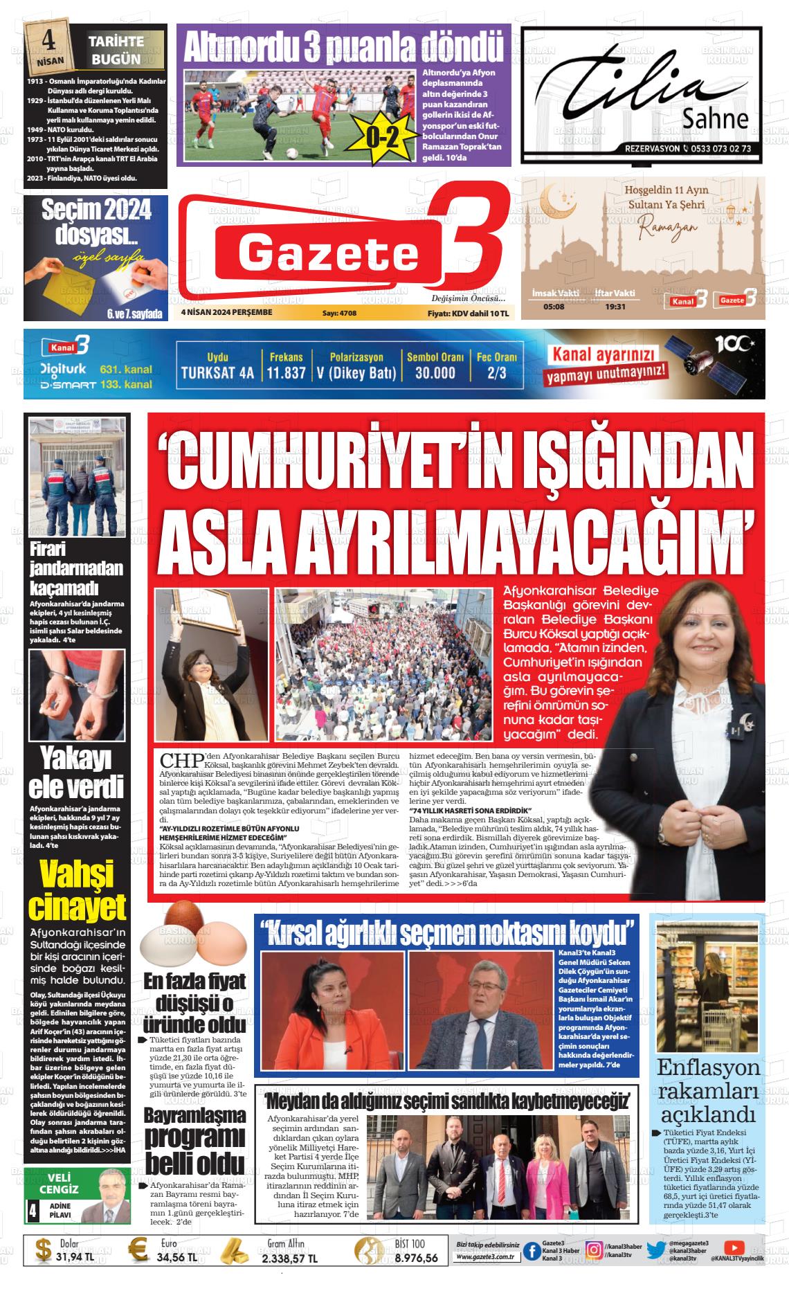 04 Nisan 2024 Gazete 3 Gazete Manşeti