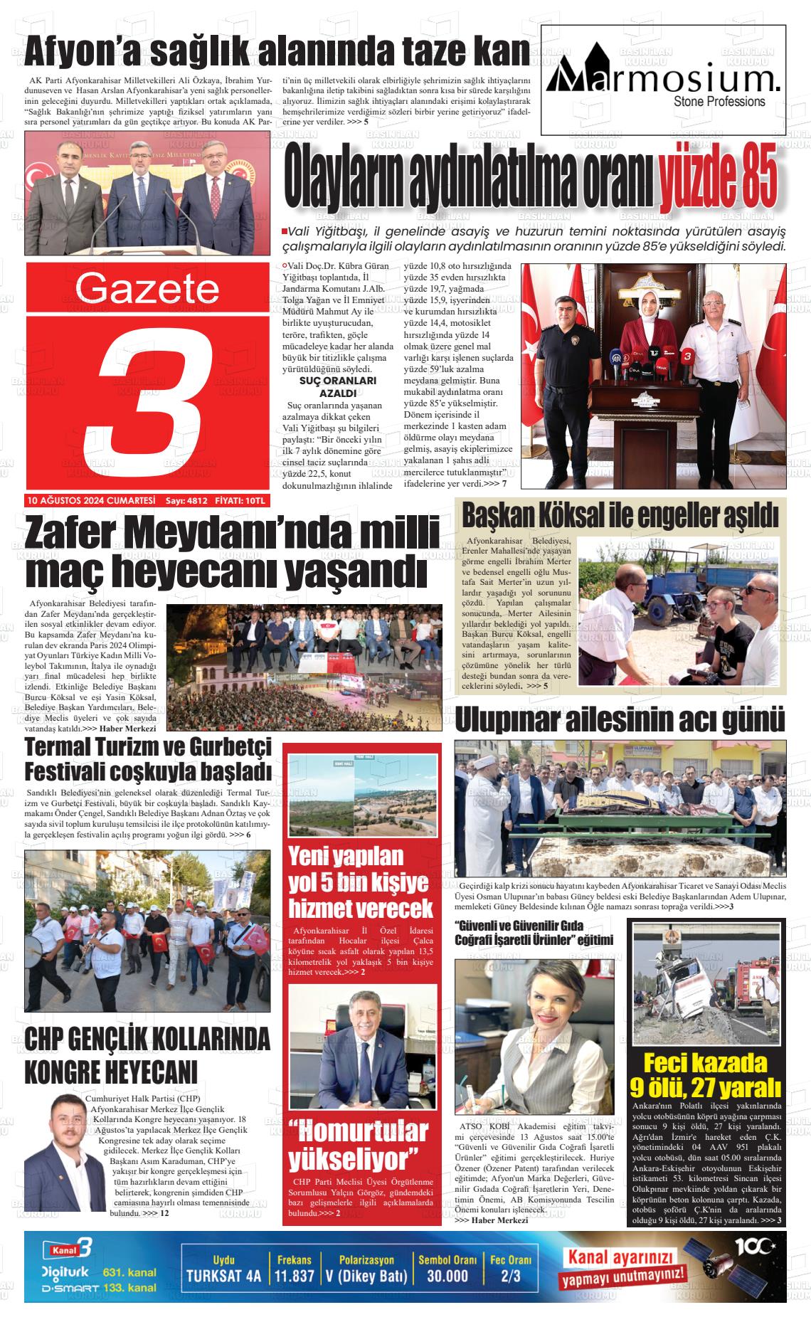 10 Ağustos 2024 Gazete 3 Gazete Manşeti