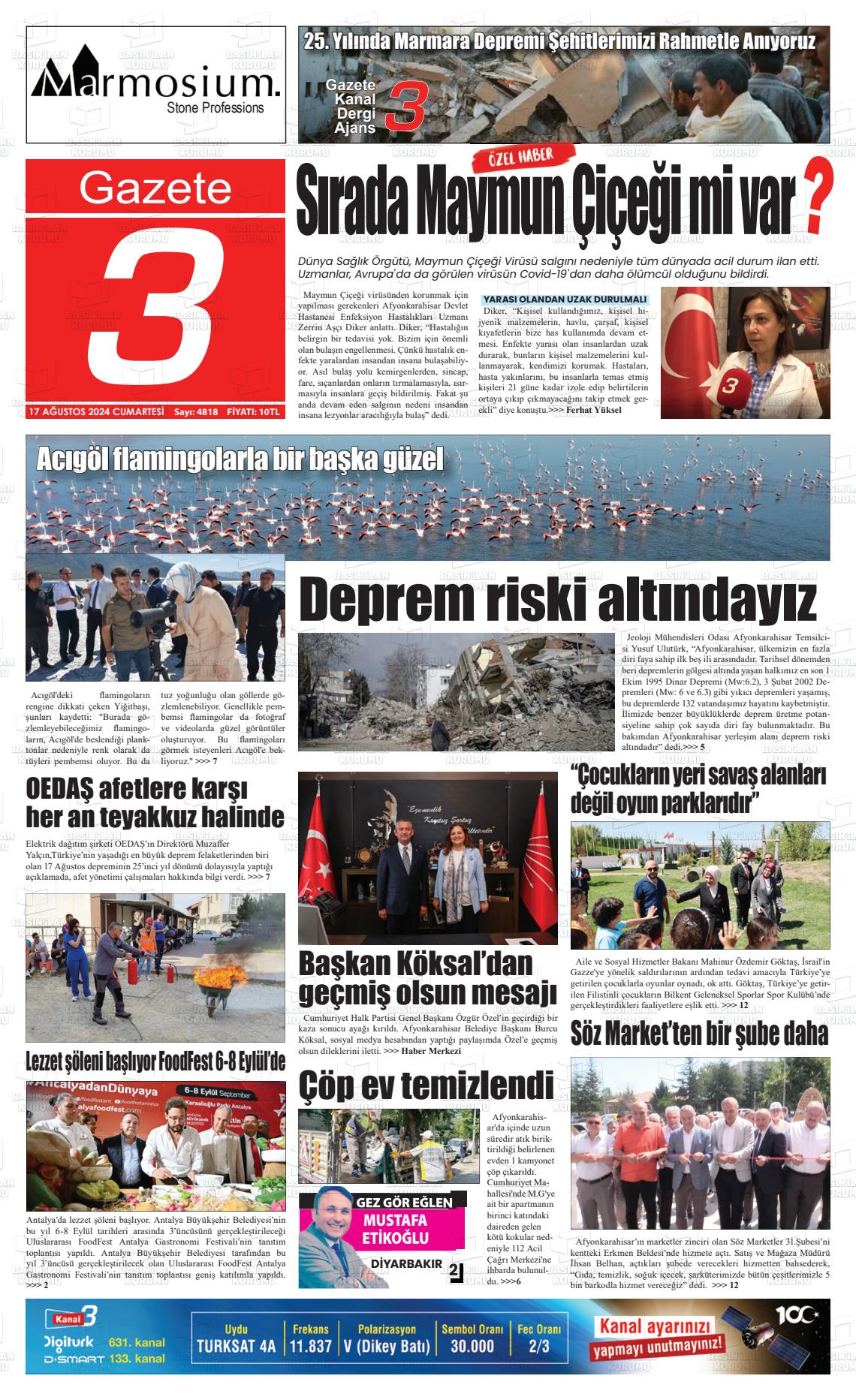 17 Ağustos 2024 Gazete 3 Gazete Manşeti