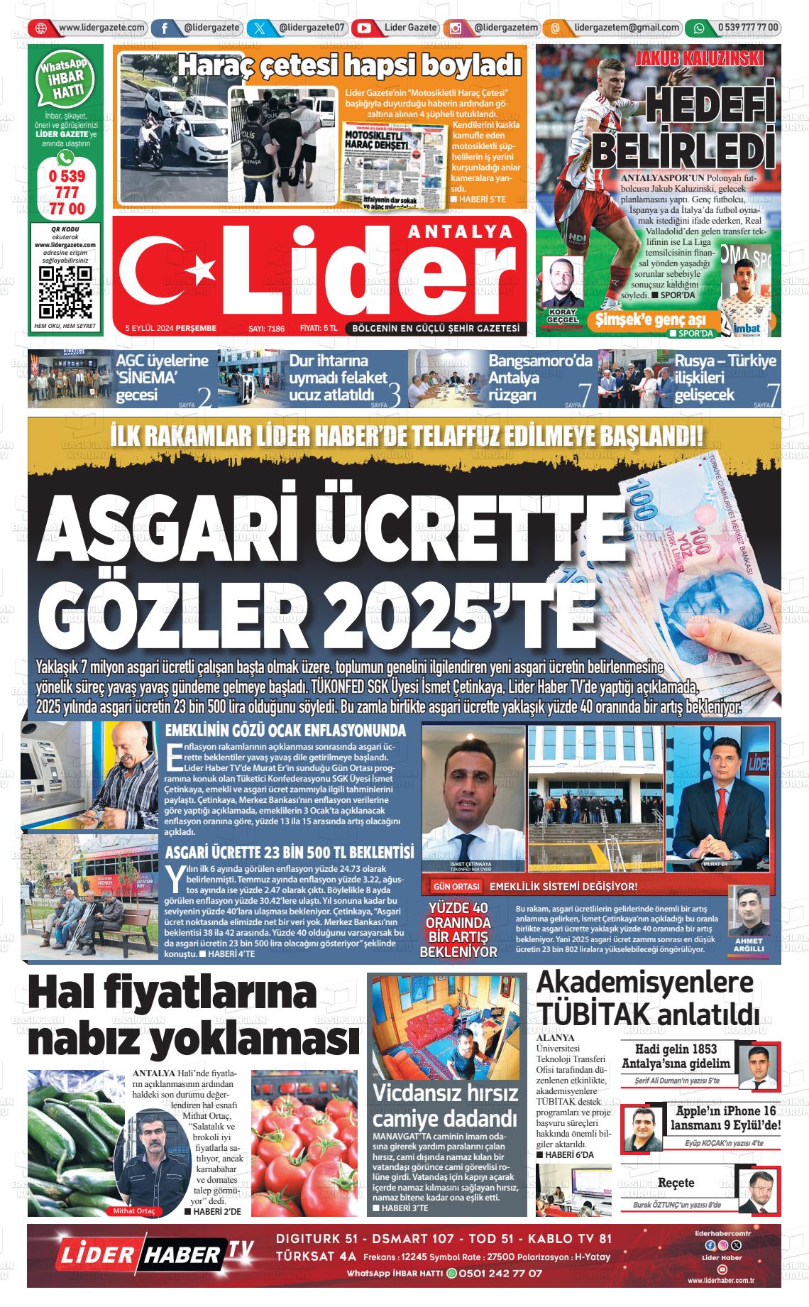 05 Eylül 2024 Gazete Bir Gazete Manşeti