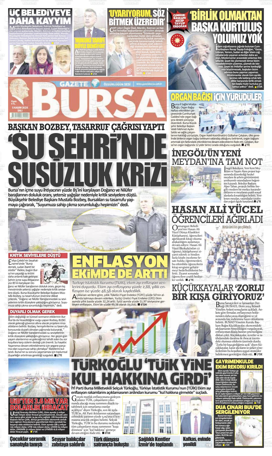 05 Kasım 2024 Gazete Bursa Gazete Manşeti