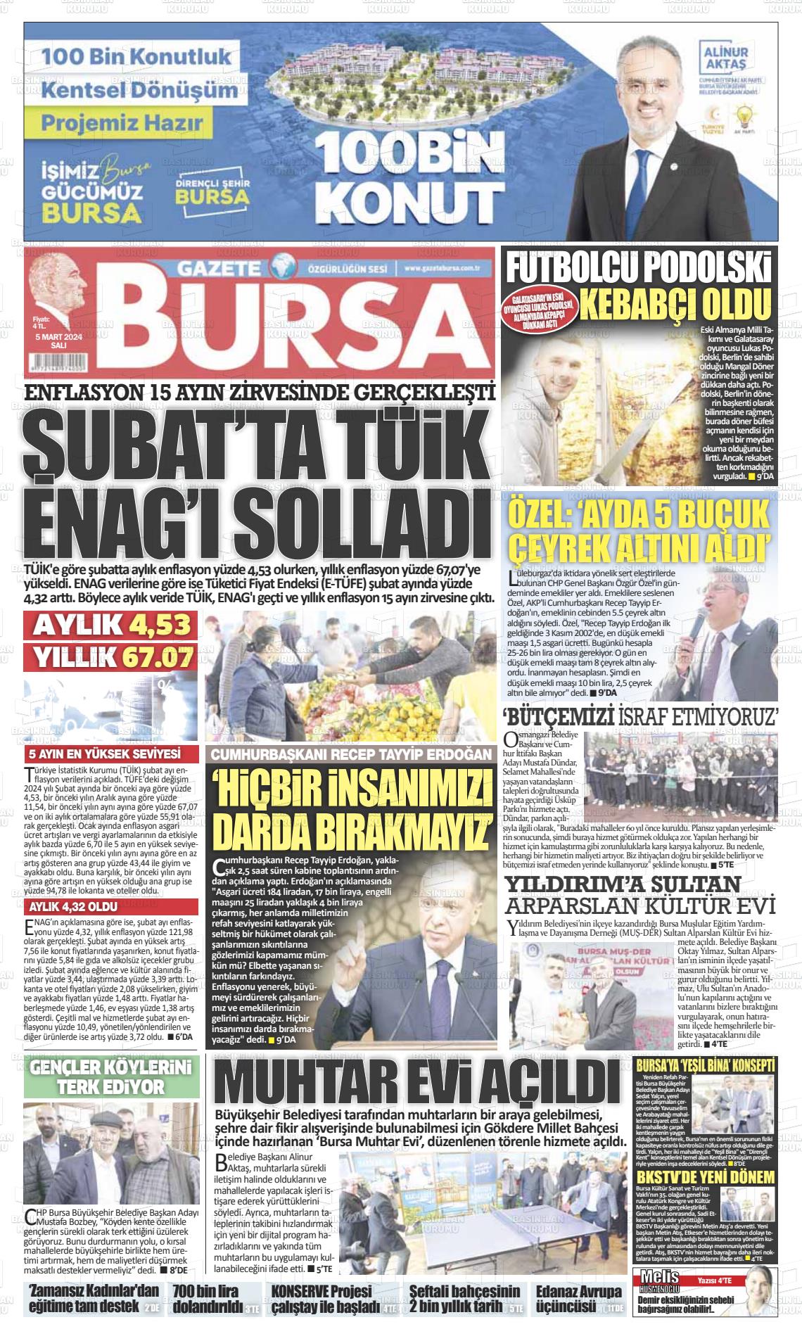 07 Mart 2024 Gazete Bursa Gazete Manşeti