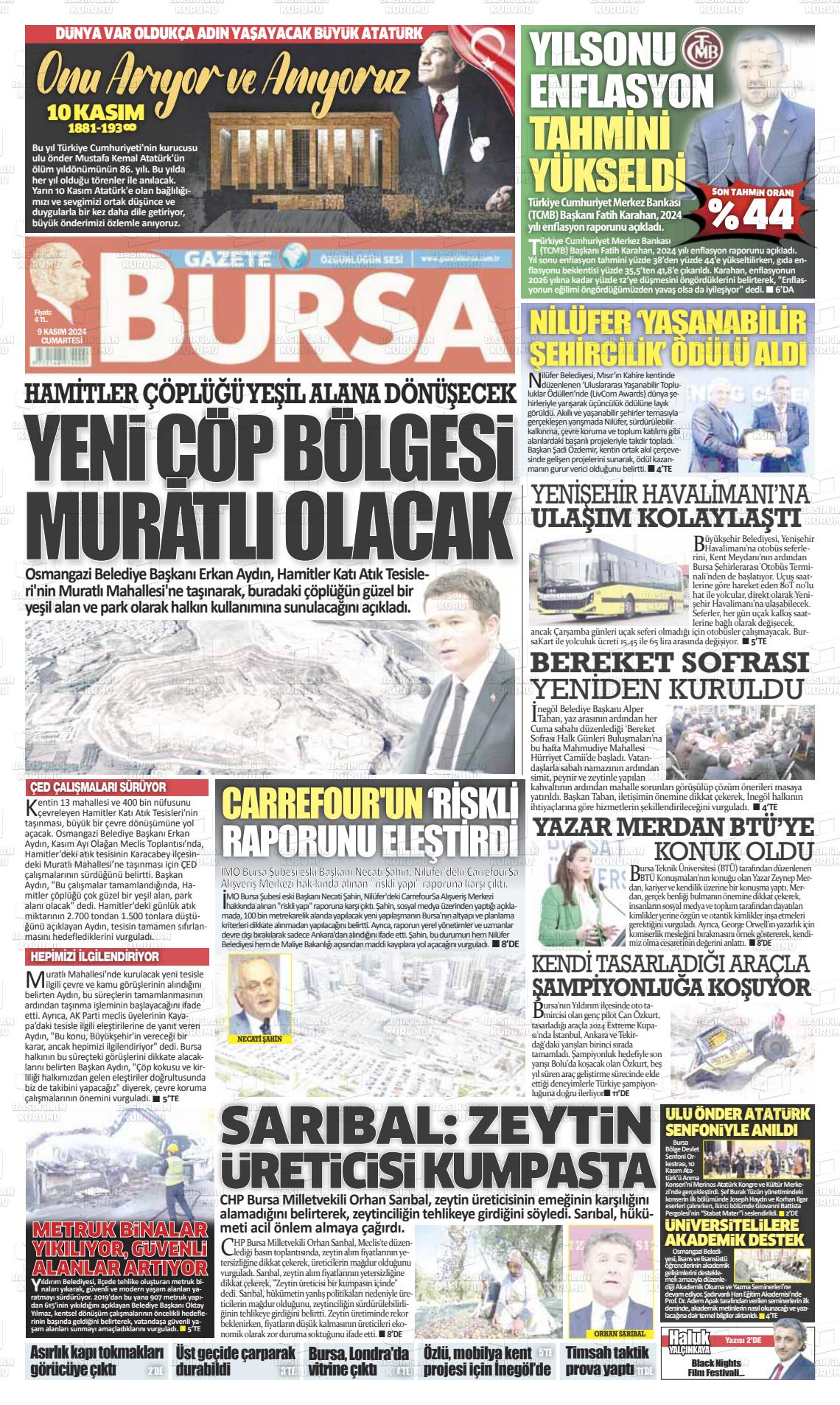 09 Kasım 2024 Gazete Bursa Gazete Manşeti