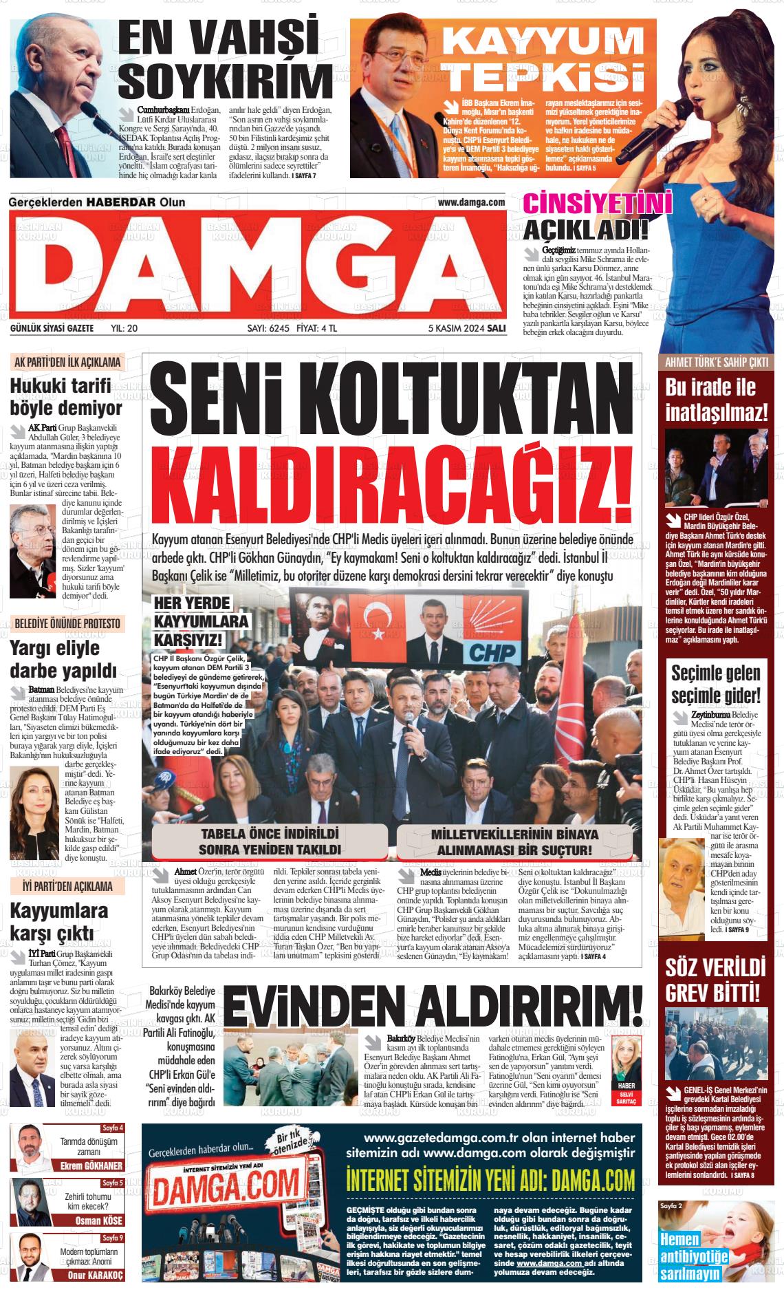 05 Kasım 2024 Gazete Damga Gazete Manşeti