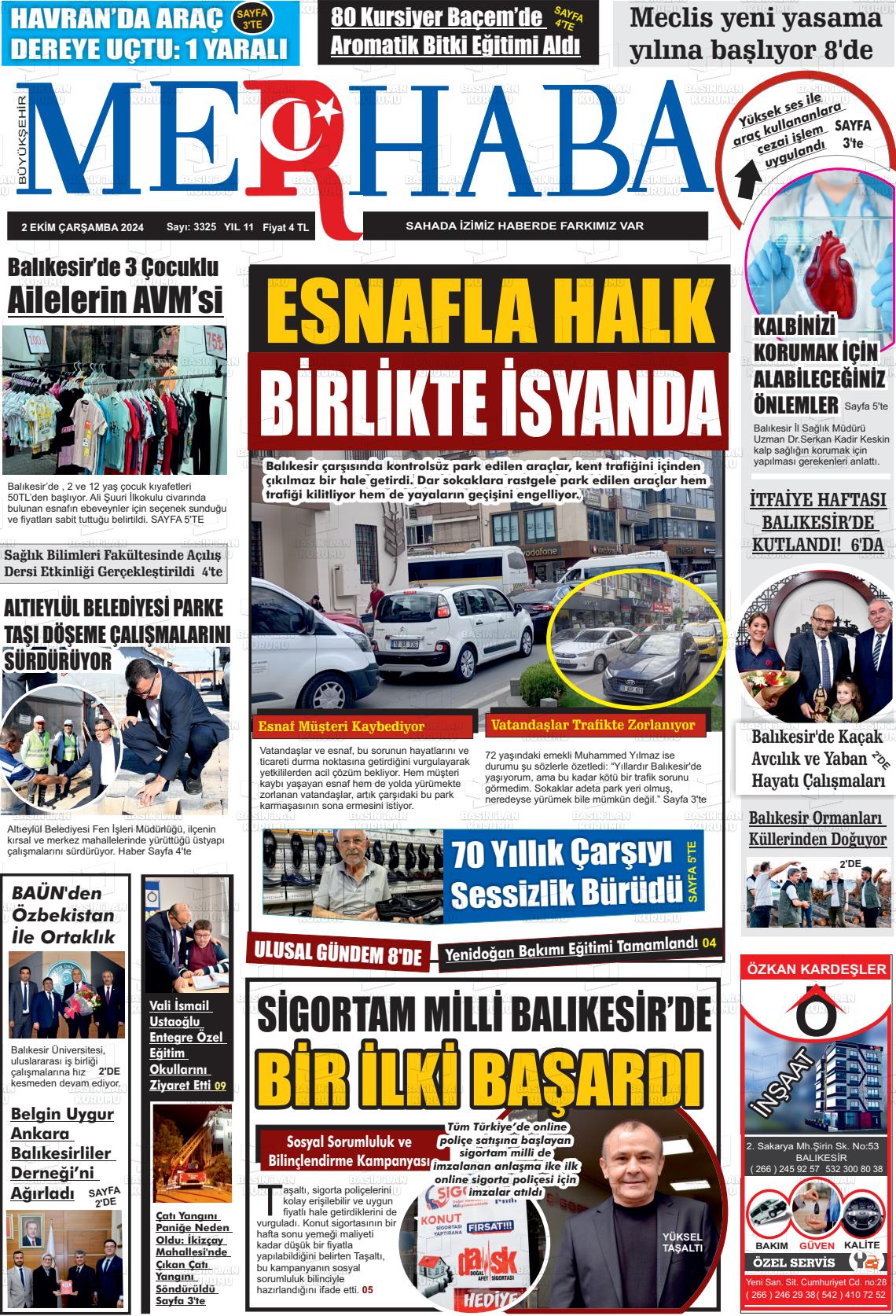 02 Ekim 2024 Büyükşehir Merhaba GAzetesi Gazete Manşeti