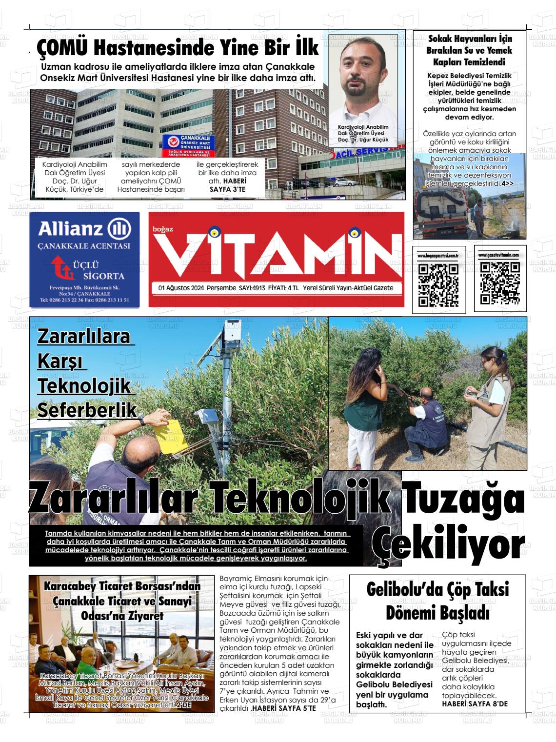 01 Ağustos 2024 Gazete Vitamin Gazete Manşeti