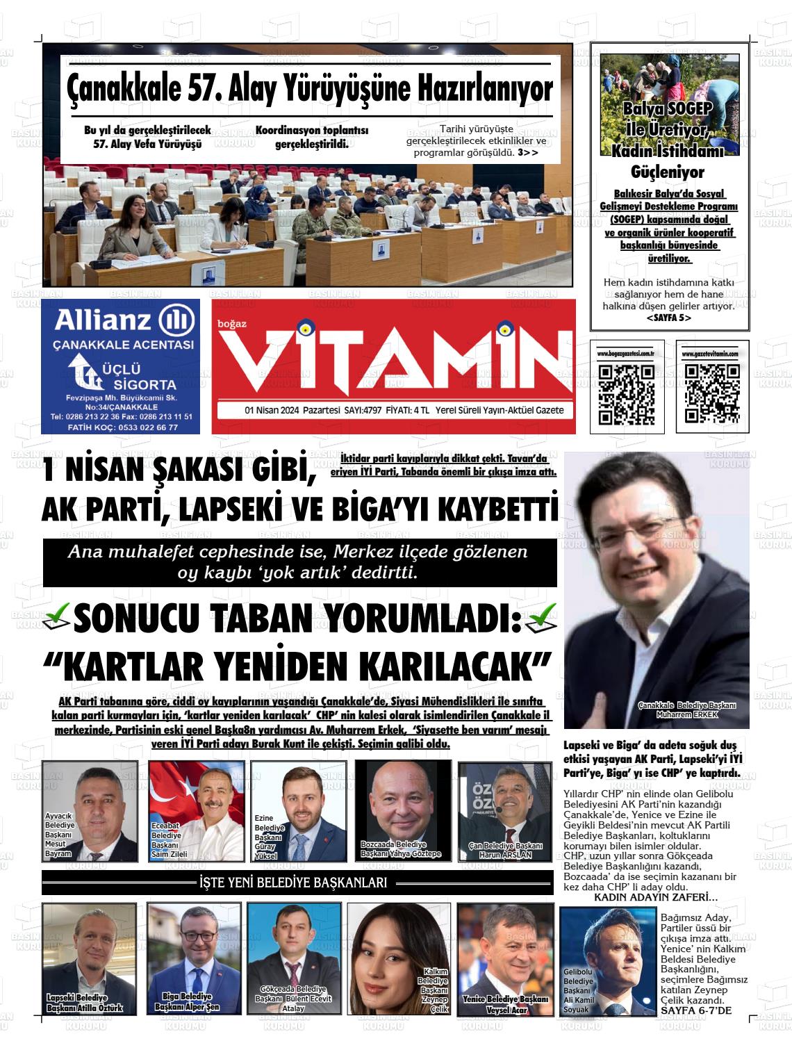 01 Nisan 2024 Gazete Vitamin Gazete Manşeti