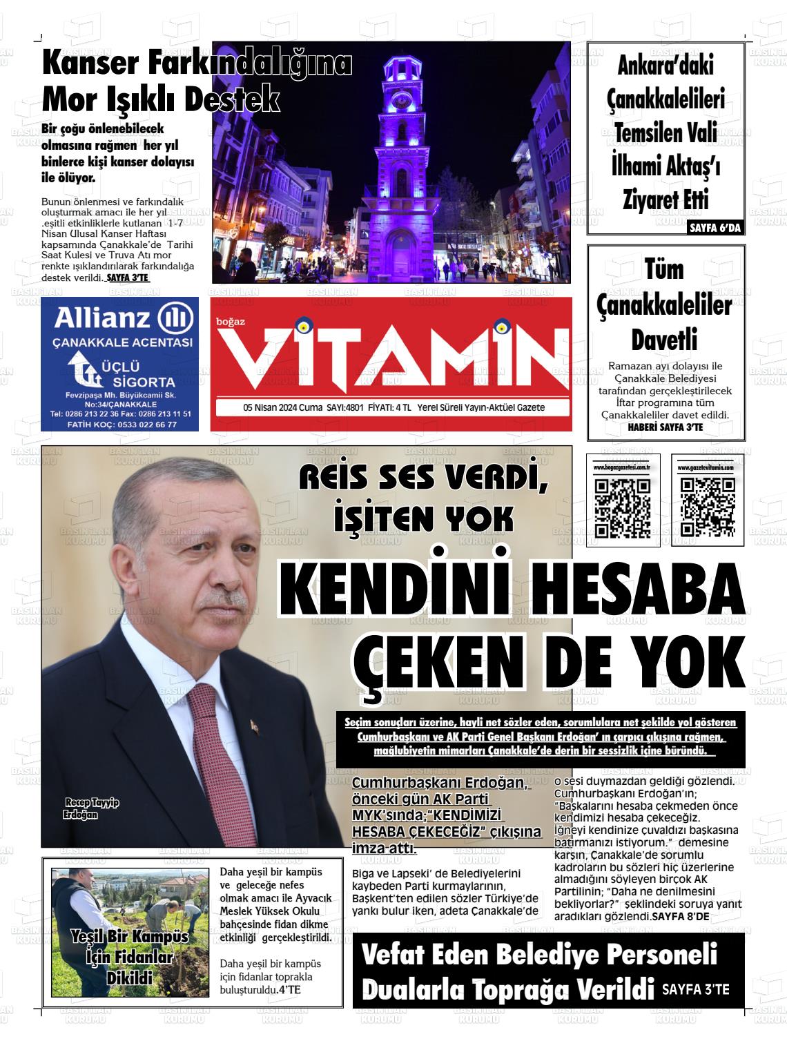 05 Nisan 2024 Gazete Vitamin Gazete Manşeti