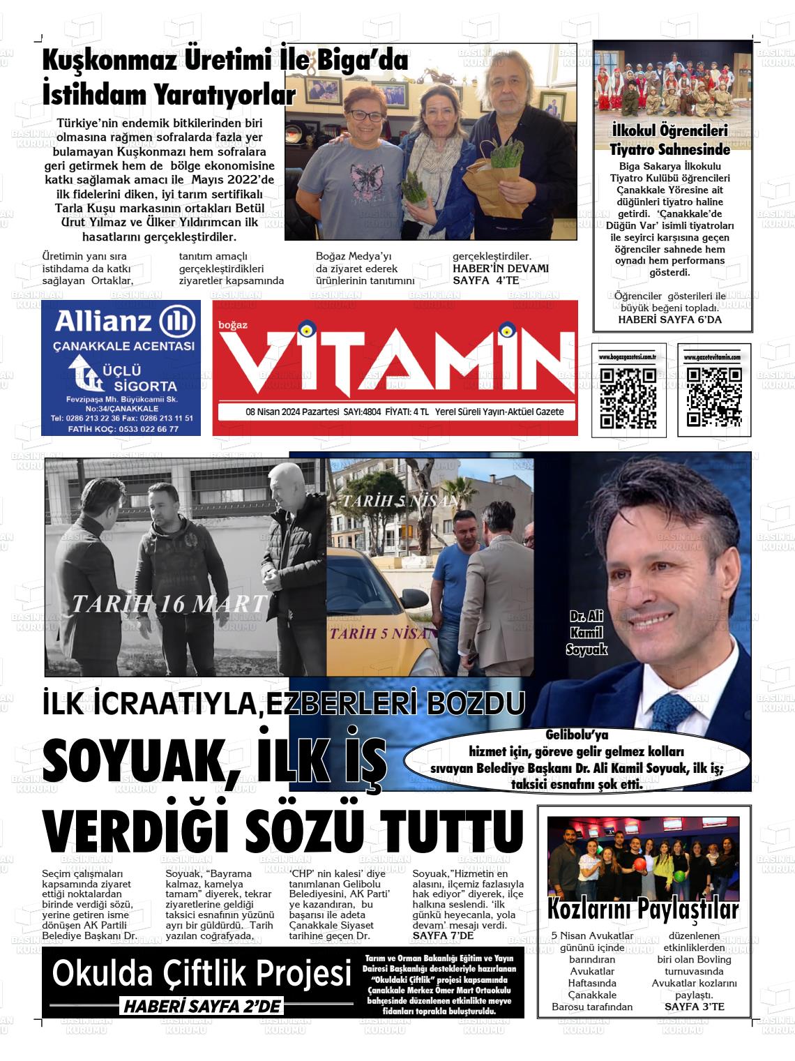 08 Nisan 2024 Gazete Vitamin Gazete Manşeti