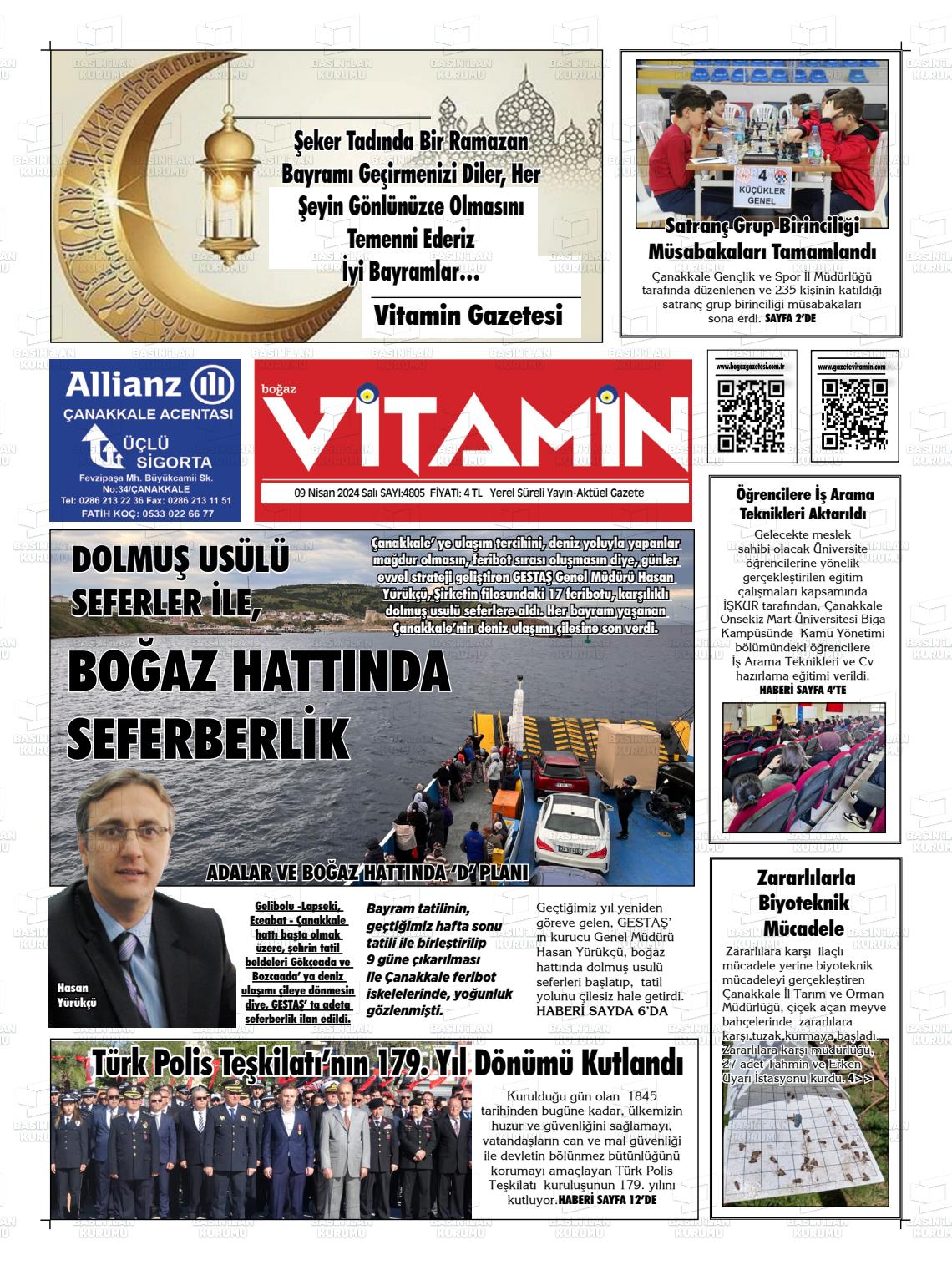 09 Nisan 2024 Gazete Vitamin Gazete Manşeti