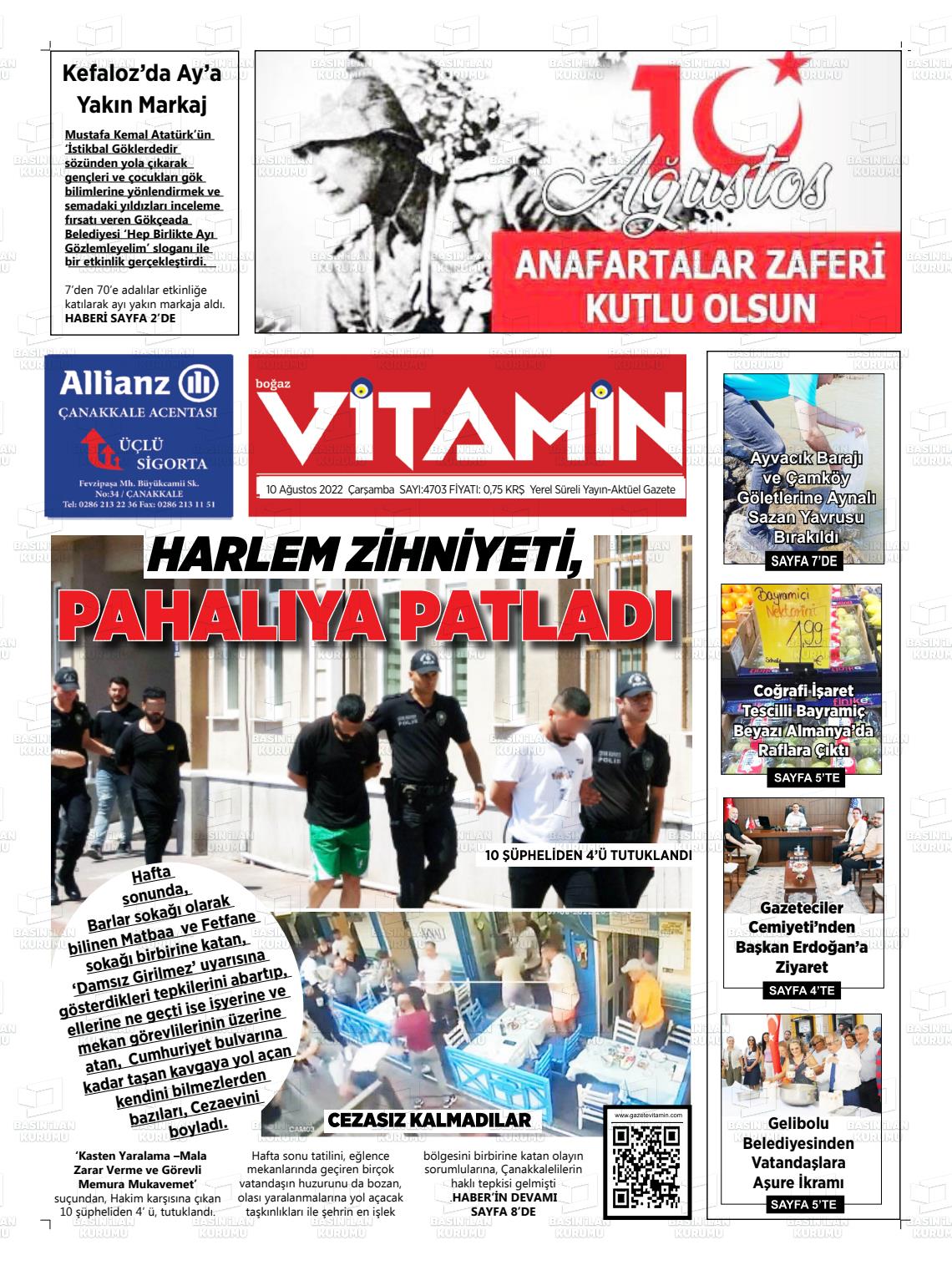 10 Ağustos 2022 Gazete Vitamin Gazete Manşeti