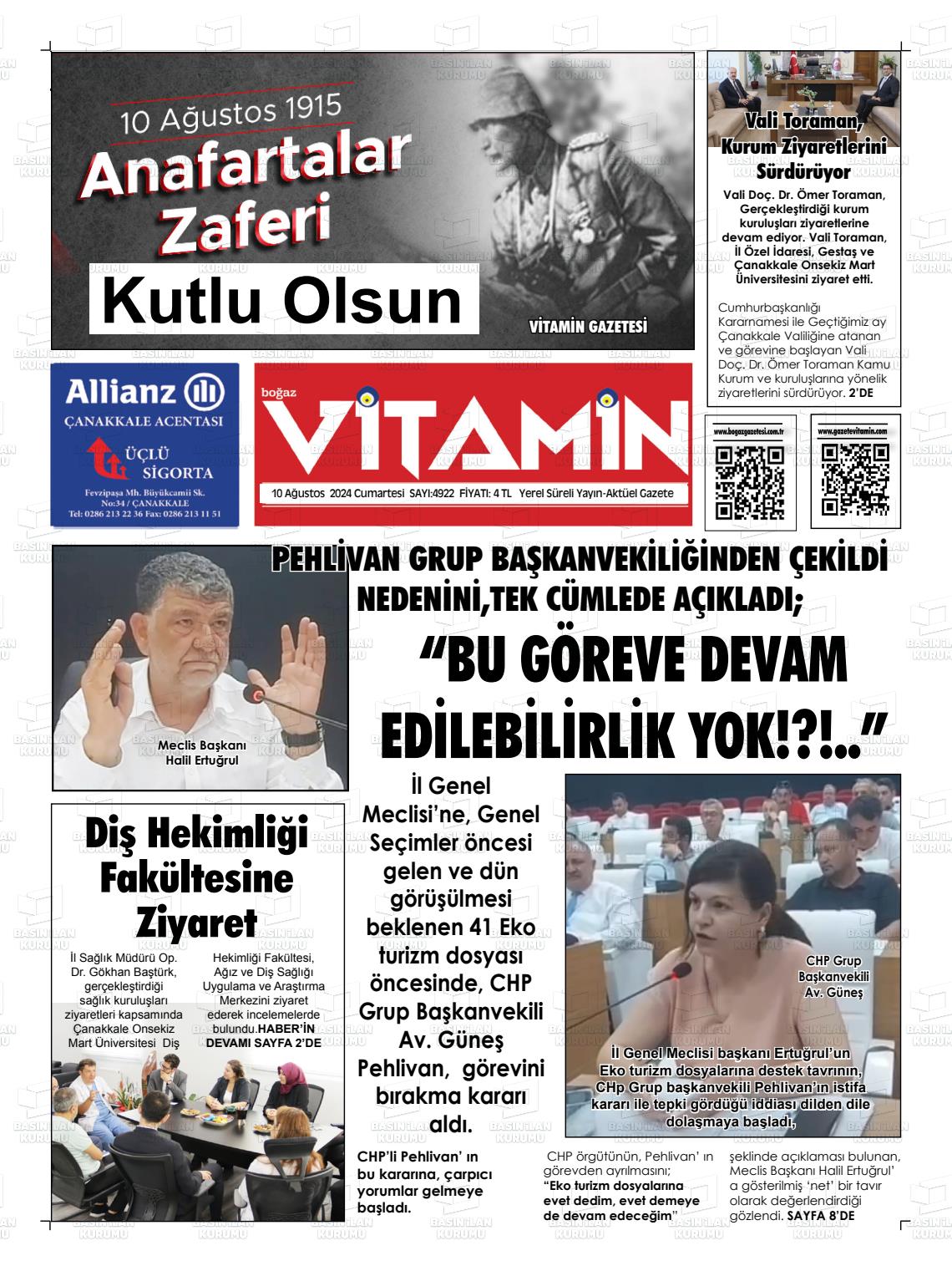 10 Ağustos 2024 Gazete Vitamin Gazete Manşeti