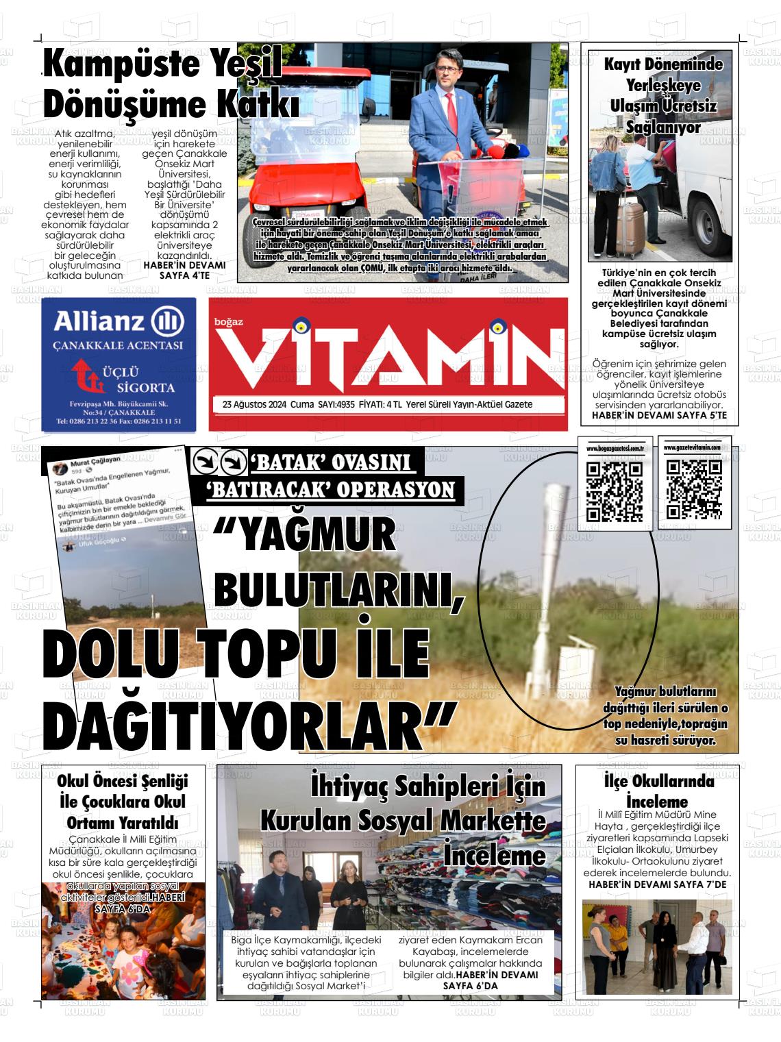 23 Ağustos 2024 Gazete Vitamin Gazete Manşeti