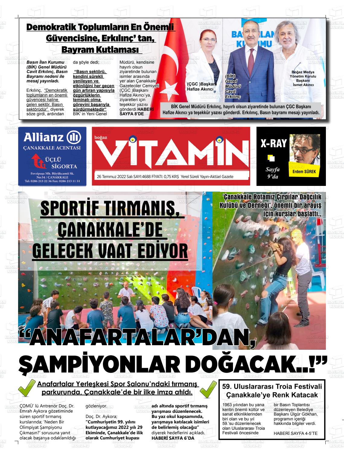 23 Eylül 2022 Gazete Vitamin Gazete Manşeti