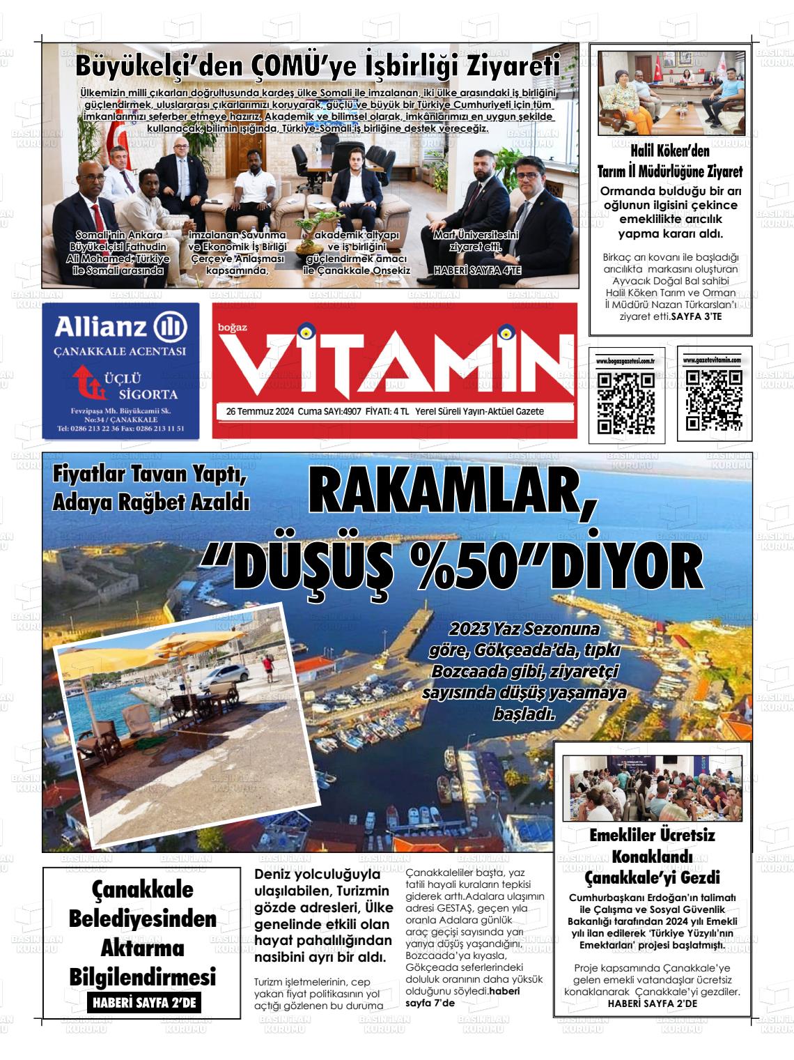 26 Temmuz 2024 Gazete Vitamin Gazete Manşeti