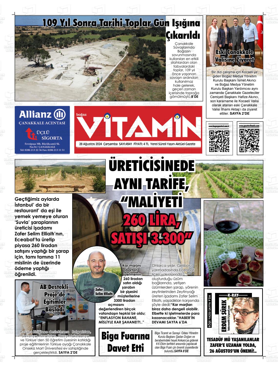 28 Ağustos 2024 Gazete Vitamin Gazete Manşeti