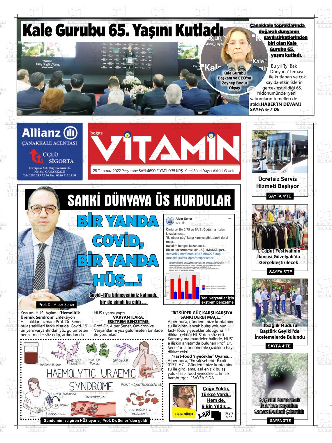 25 Eylül 2022 Gazete Vitamin Gazete Manşeti