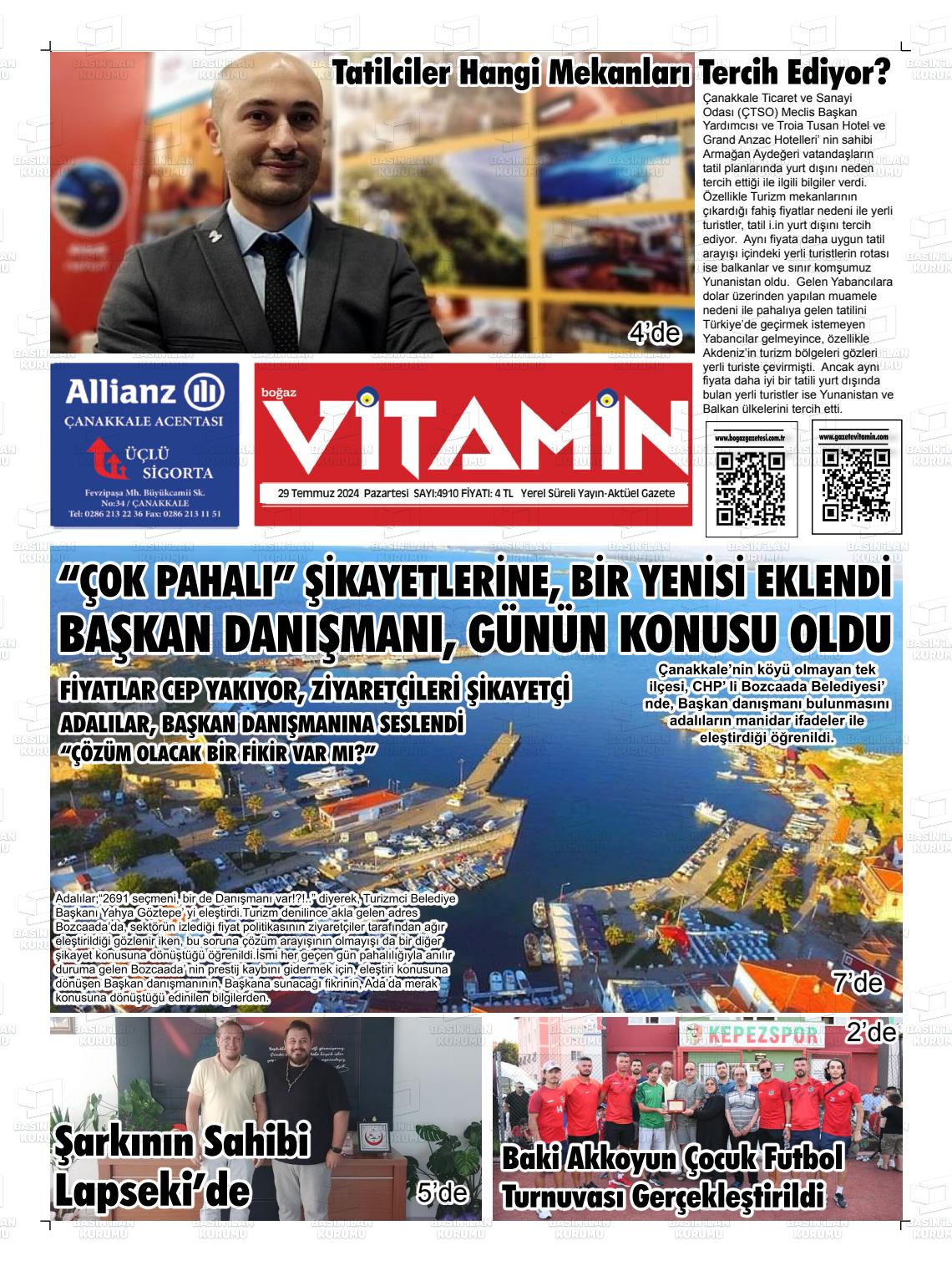 29 Temmuz 2024 Gazete Vitamin Gazete Manşeti