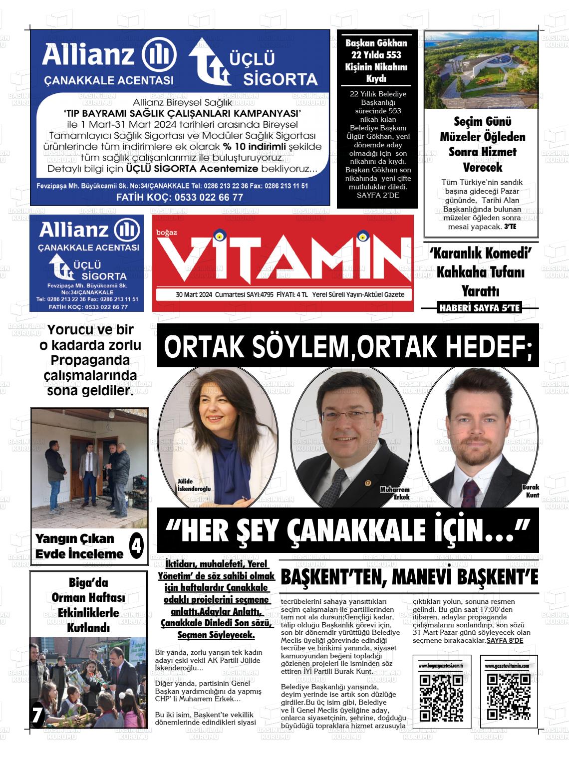 30 Mart 2024 Gazete Vitamin Gazete Manşeti