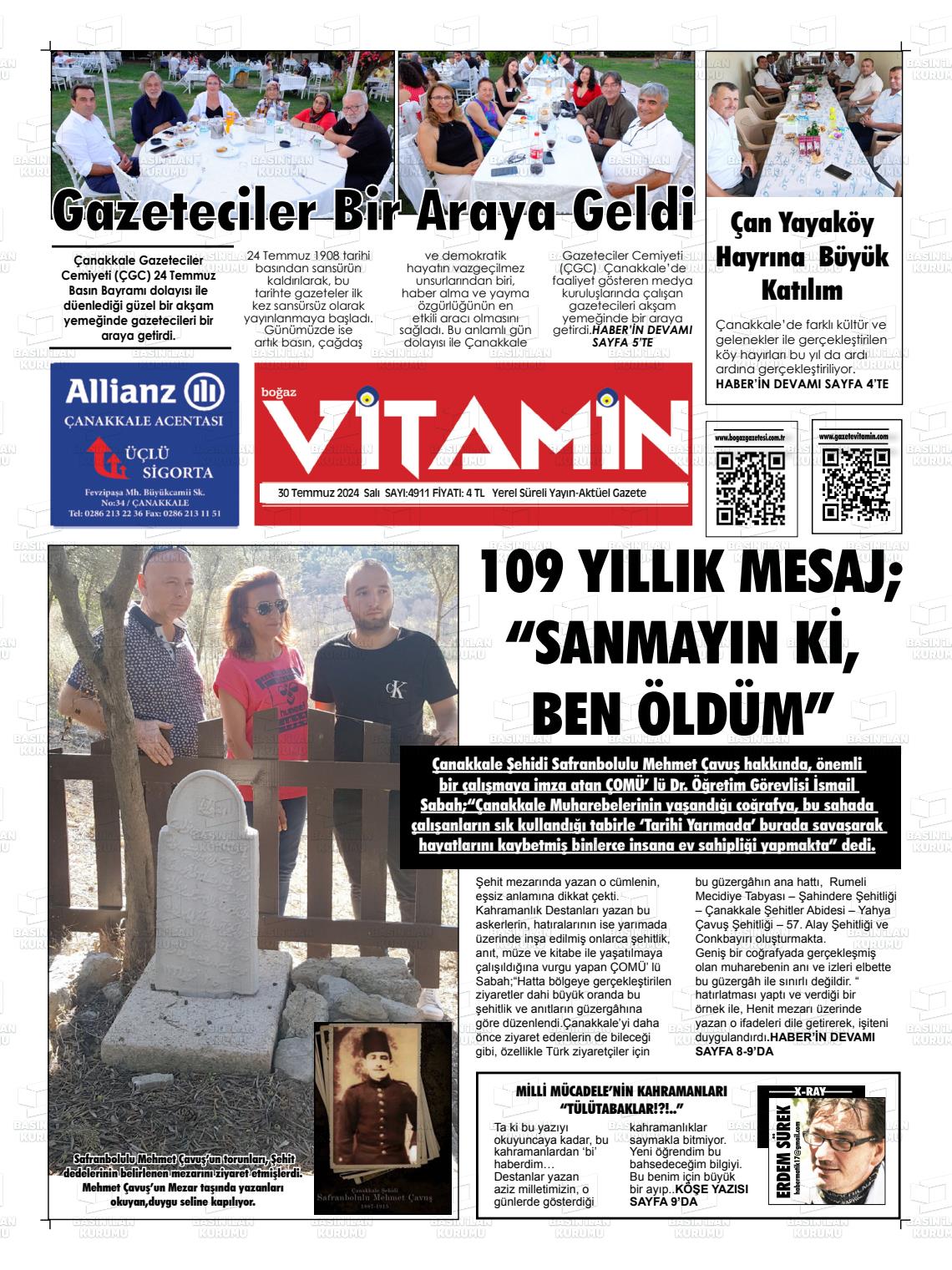 30 Temmuz 2024 Gazete Vitamin Gazete Manşeti