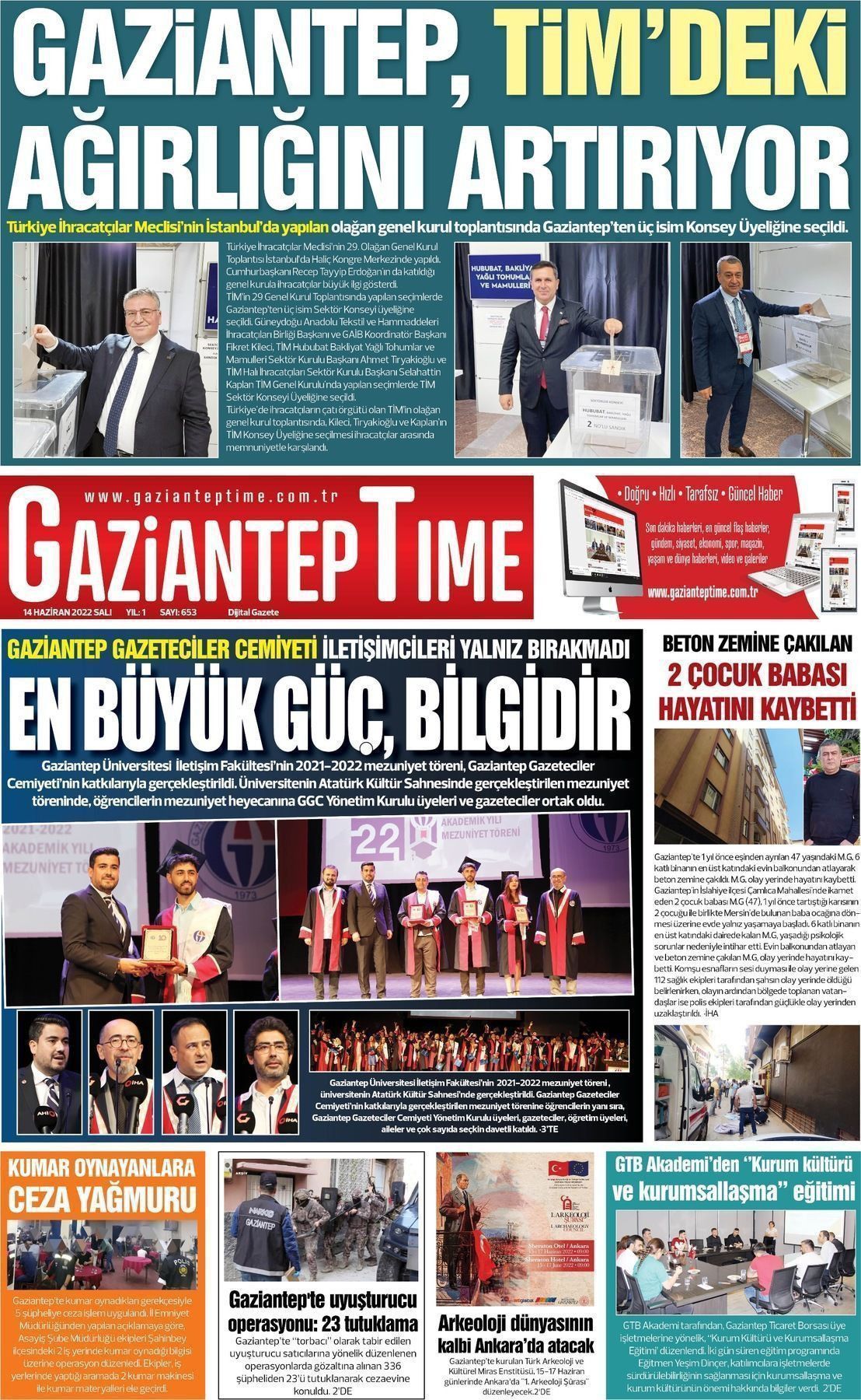 Haziran Tarihli Gaziantep Time Gazete Man Etleri