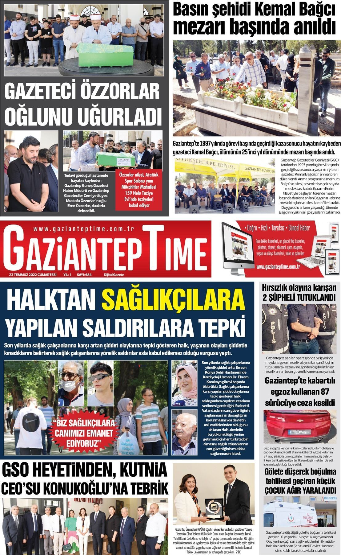 Temmuz Tarihli Gaziantep Time Gazete Man Etleri