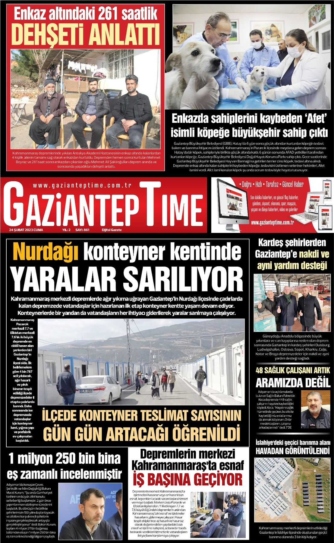 30 Mart 2023 Gaziantep Time Gazete Manşeti
