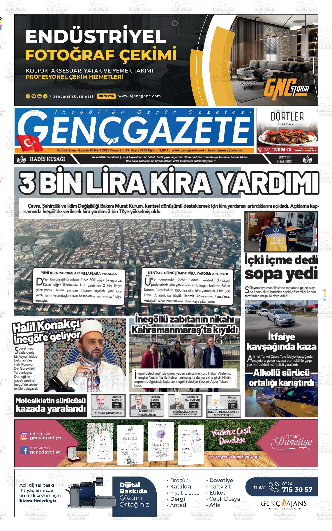 08 Mayıs 2023 Genç Gazete Gazete Manşeti