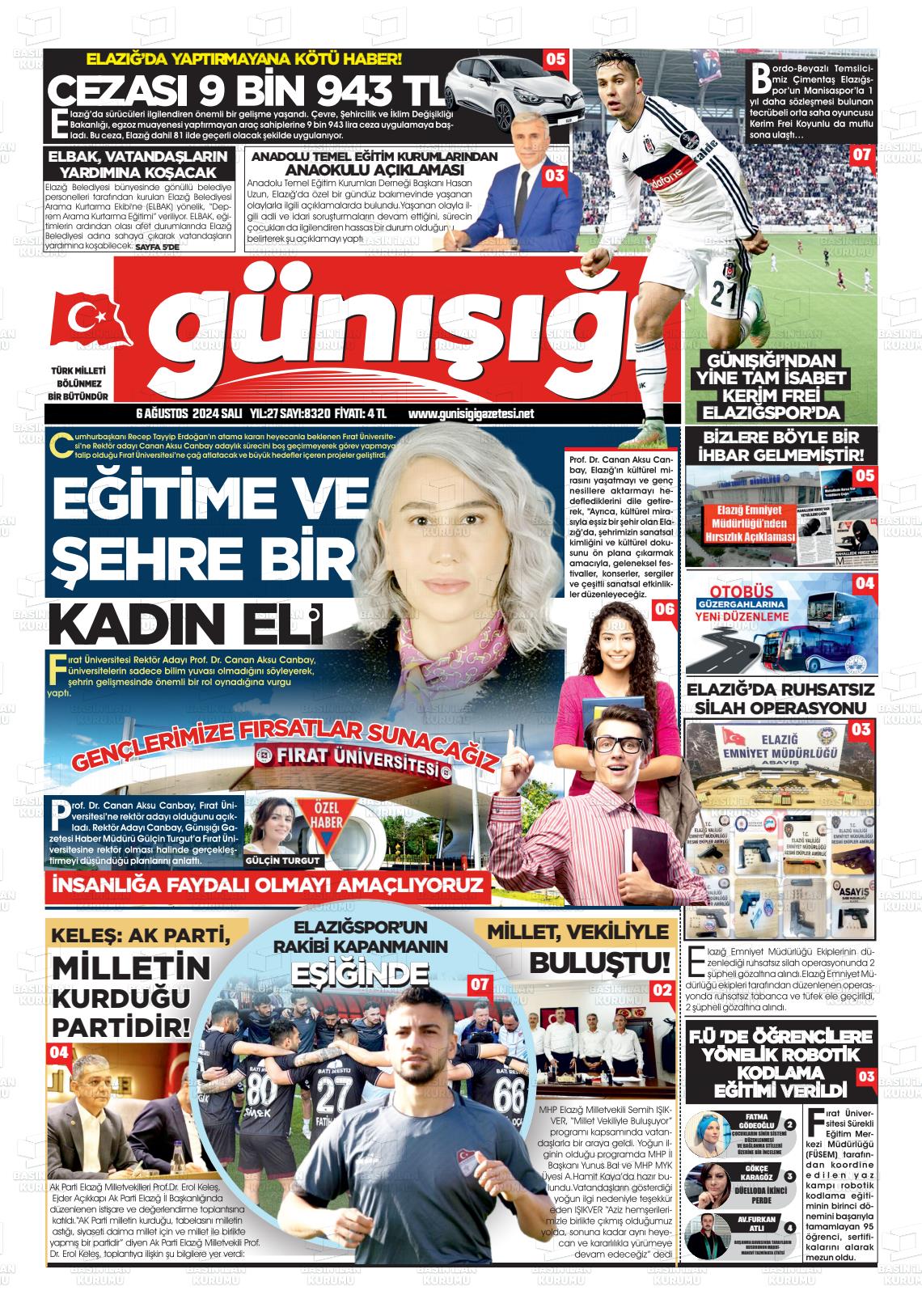 06 Ağustos 2024 Gün Işığı Gazete Manşeti